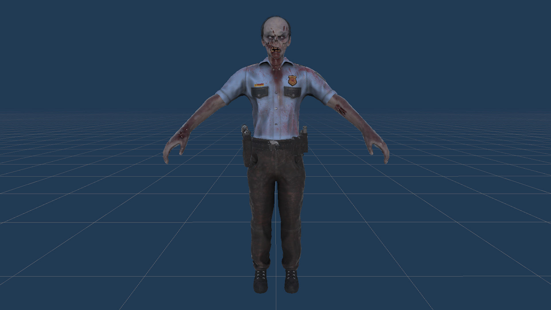 Zombie Cop Low-poly 3D model_33