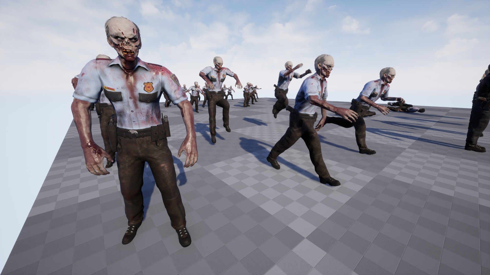 Zombie Cop Low-poly 3D model_22