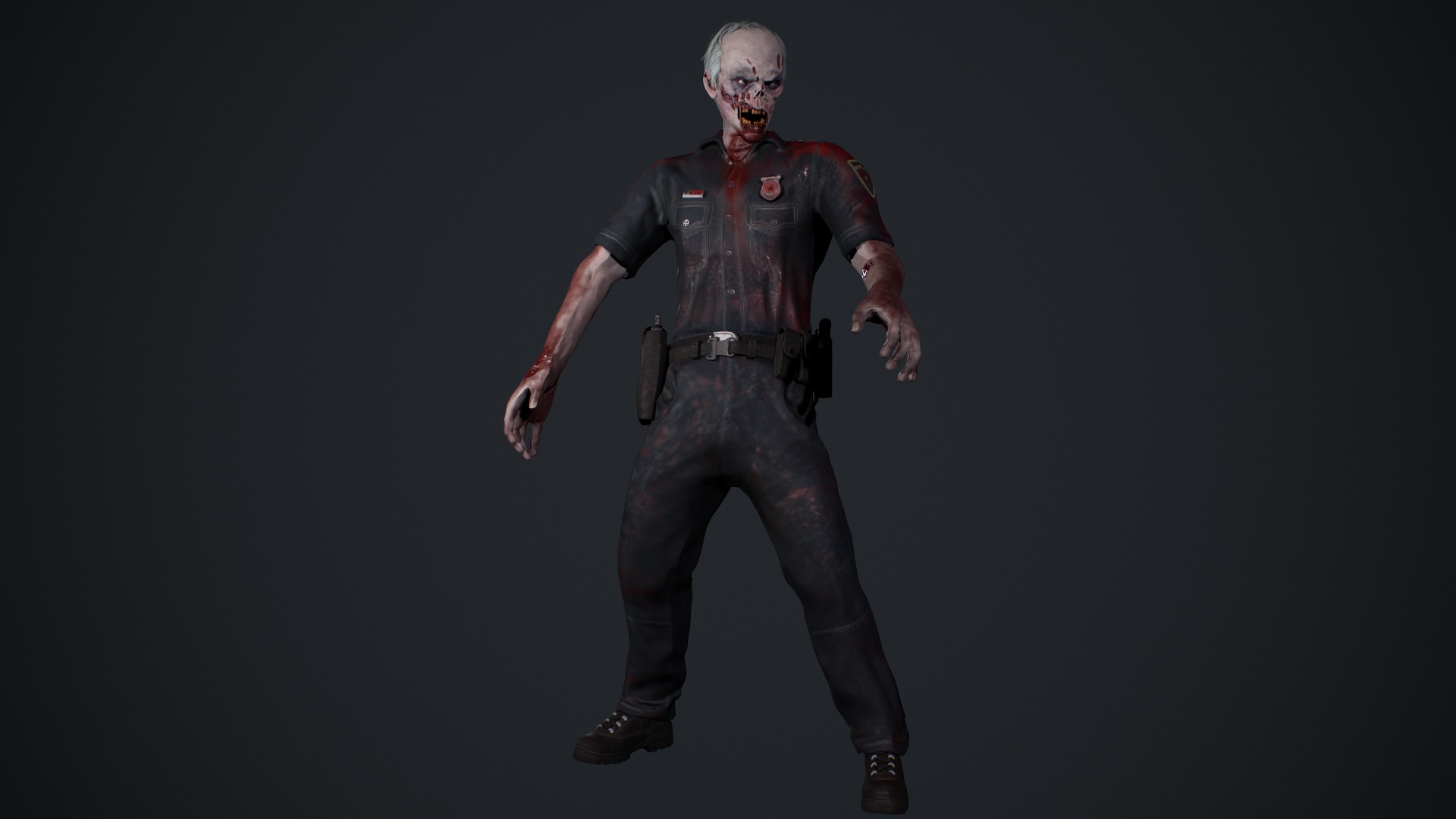 Zombie Cop Low-poly 3D model_14