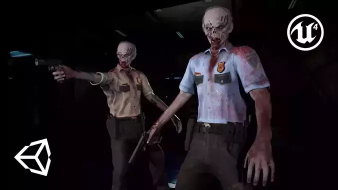 Zombie Cop Low-poly 3D model Zombie Cop Low-poly 3D model