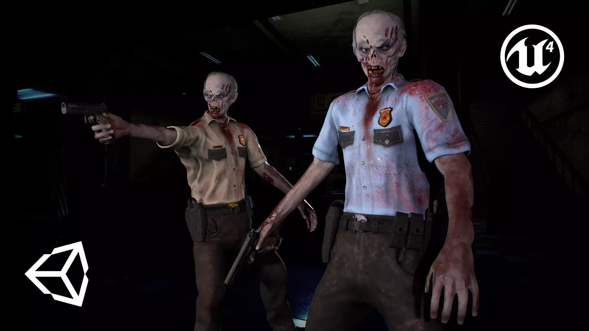 Zombie Cop Low-poly 3D model_0