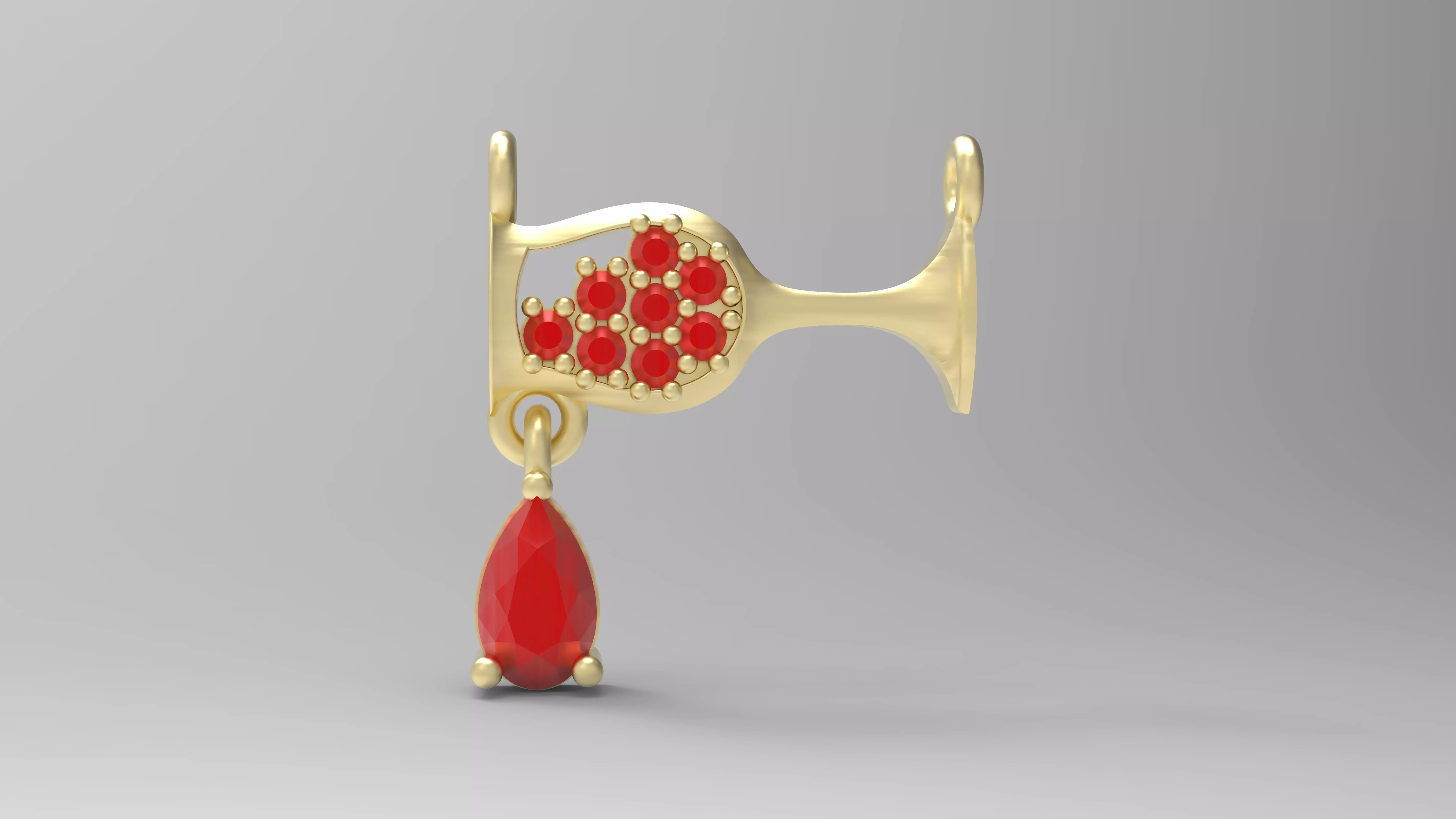 Alcoholic mimosa clear glass pendent 3D model