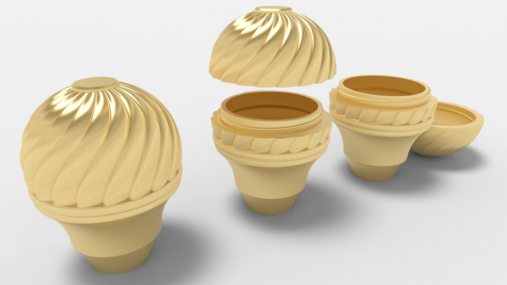 Willy Wonka Cane Top With Twist Cap 3D print model_1