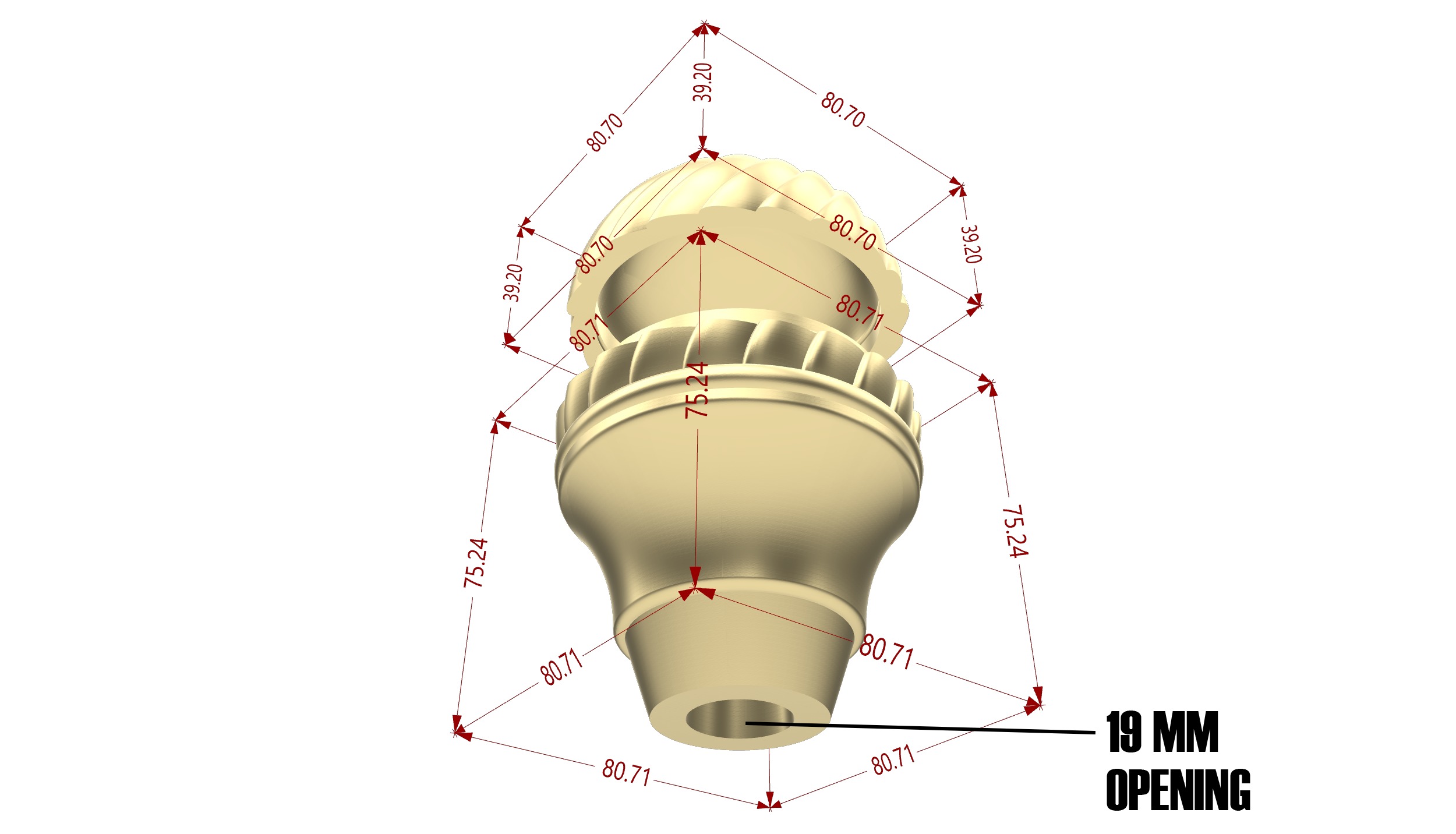 Willy Wonka Cane Top With Twist Cap 3D print model_4