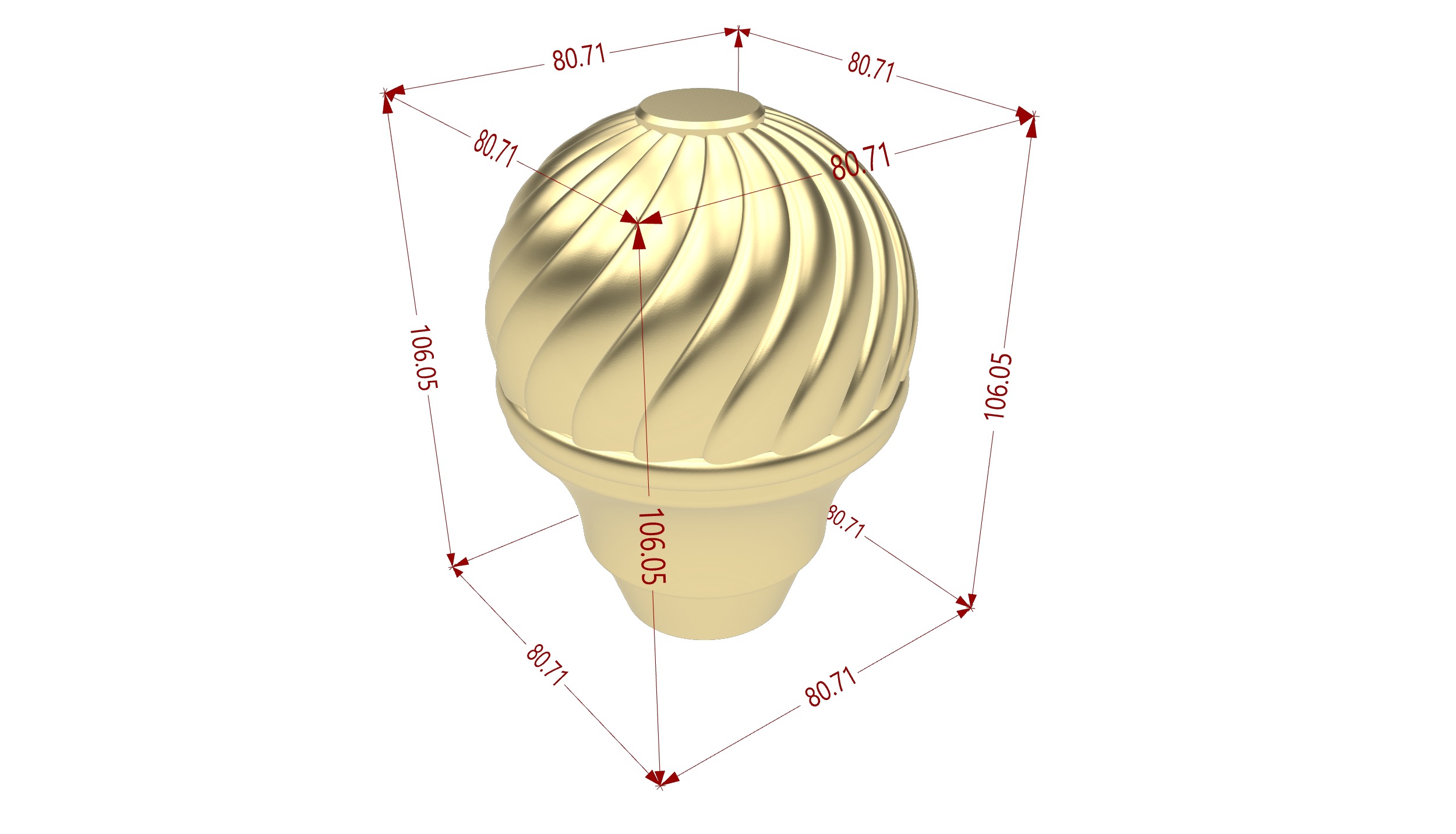 Willy Wonka Cane Top With Twist Cap 3D print model_2