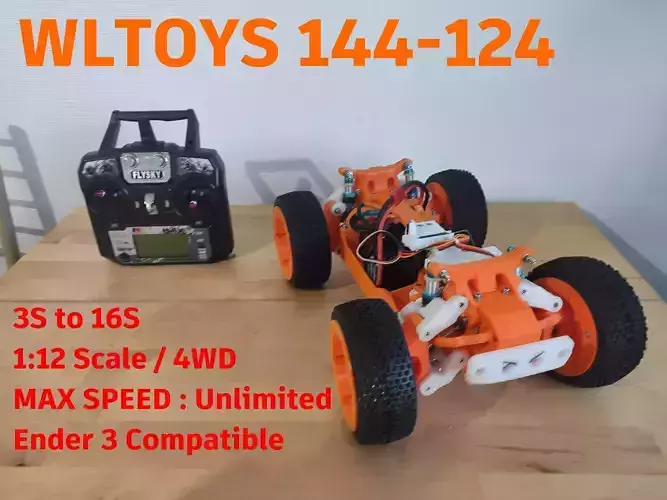 V5 RC WLTOYS 144 - 124 DIY EDITION DIRECT DRIVE STEERING PREMIUM 3D print model