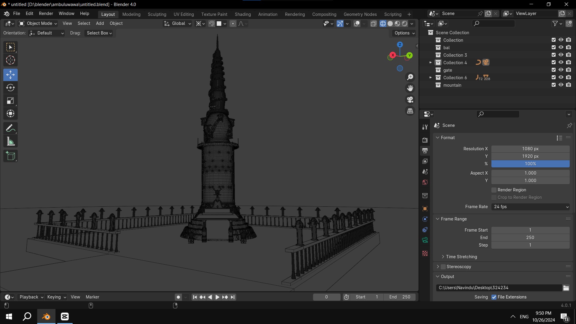 Realistic Model of Ambuluwawa Tower Sri Lanka 3D model_3