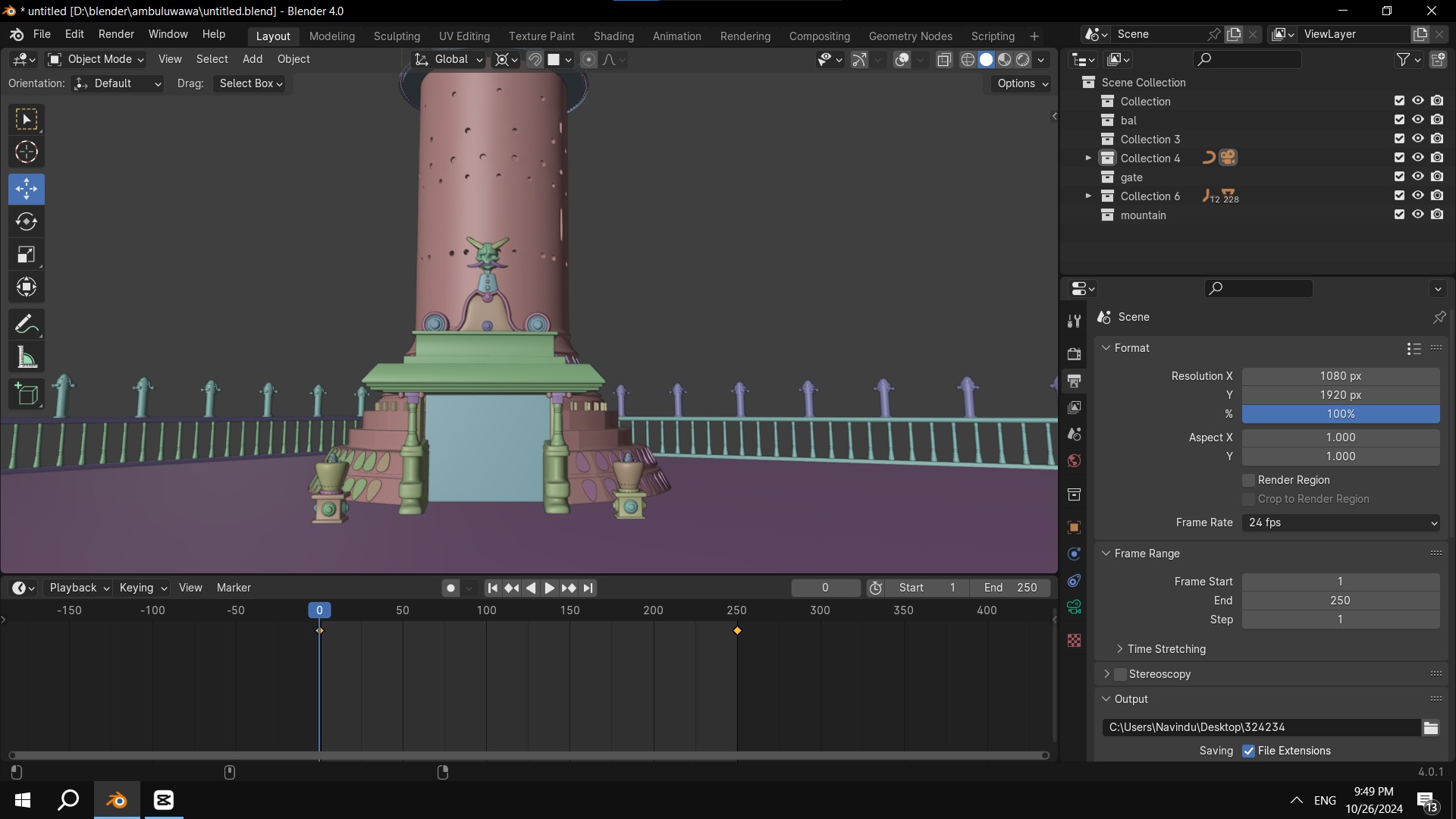 Realistic Model of Ambuluwawa Tower Sri Lanka 3D model_4