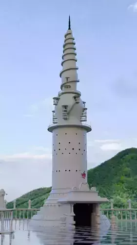 Realistic  Model of Ambuluwawa Tower Sri Lanka