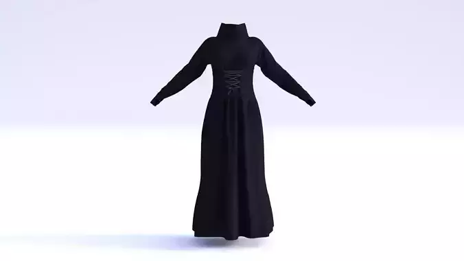 Gothic Black Gown Dress Clothing women