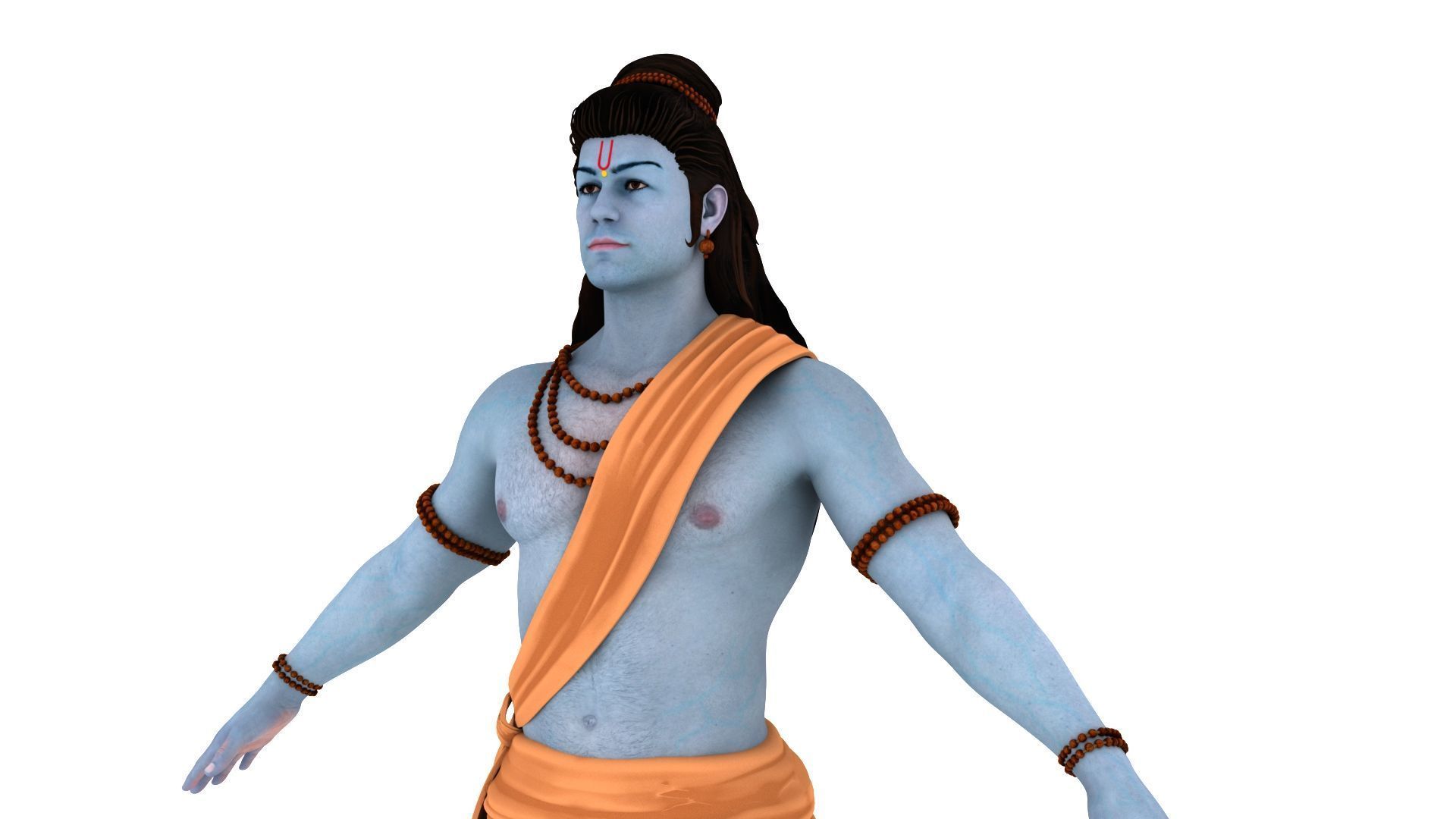 Lord ram t pose 3D model_15