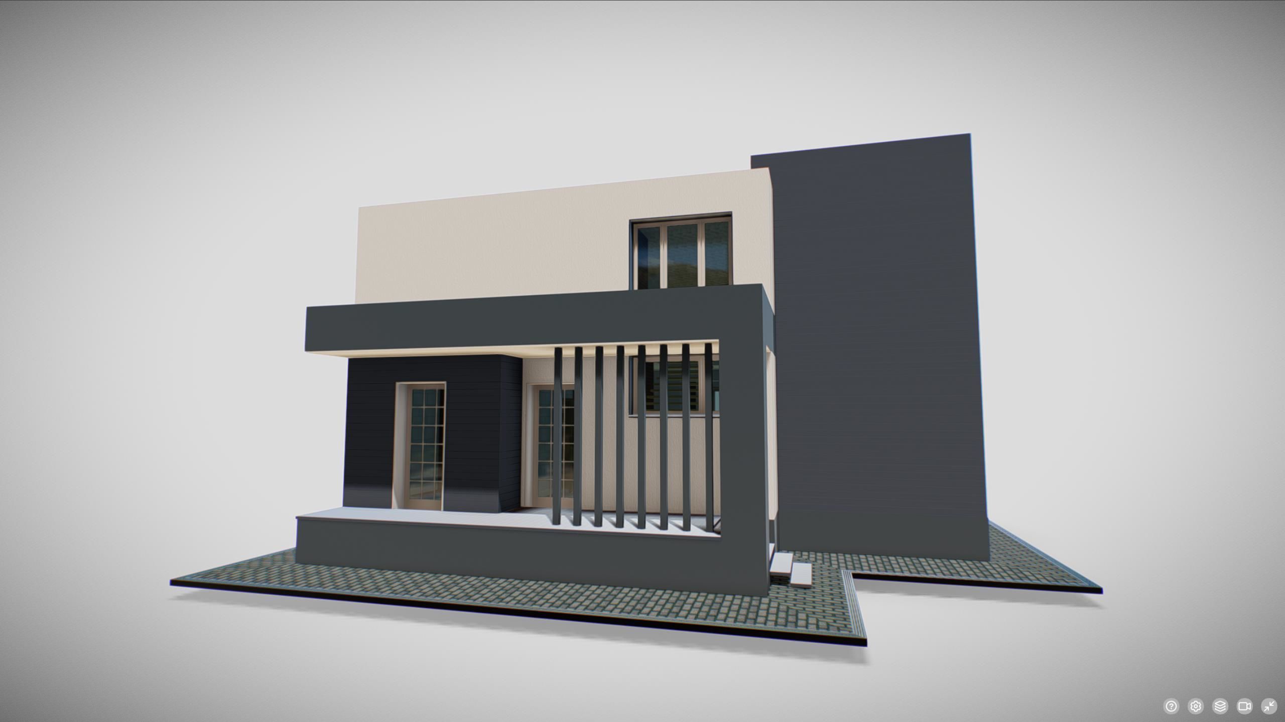 P0020 Residential House High-Tech 03 Low-poly 3D model_1