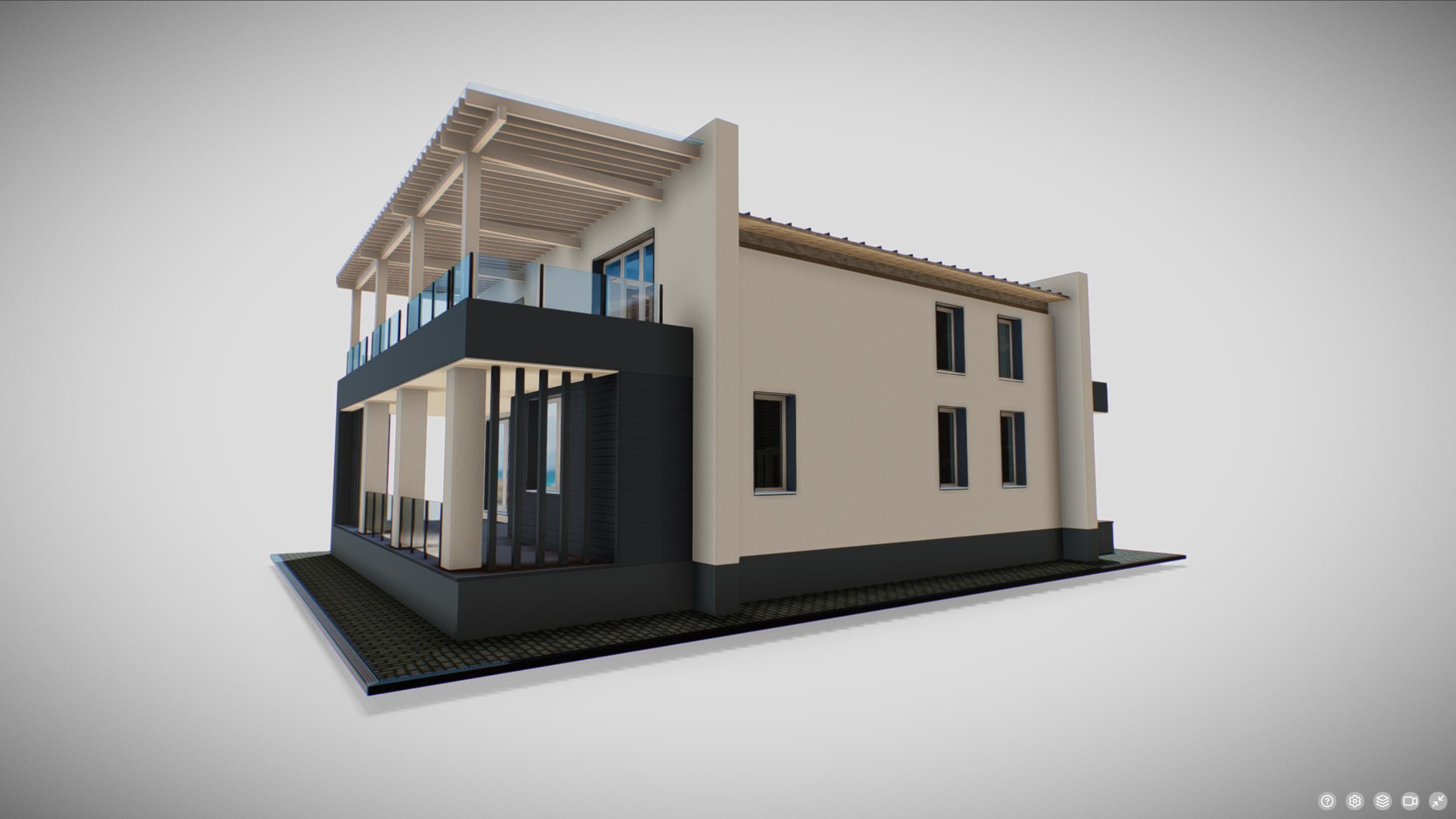P0020 Residential House High-Tech 03 Low-poly 3D model_3