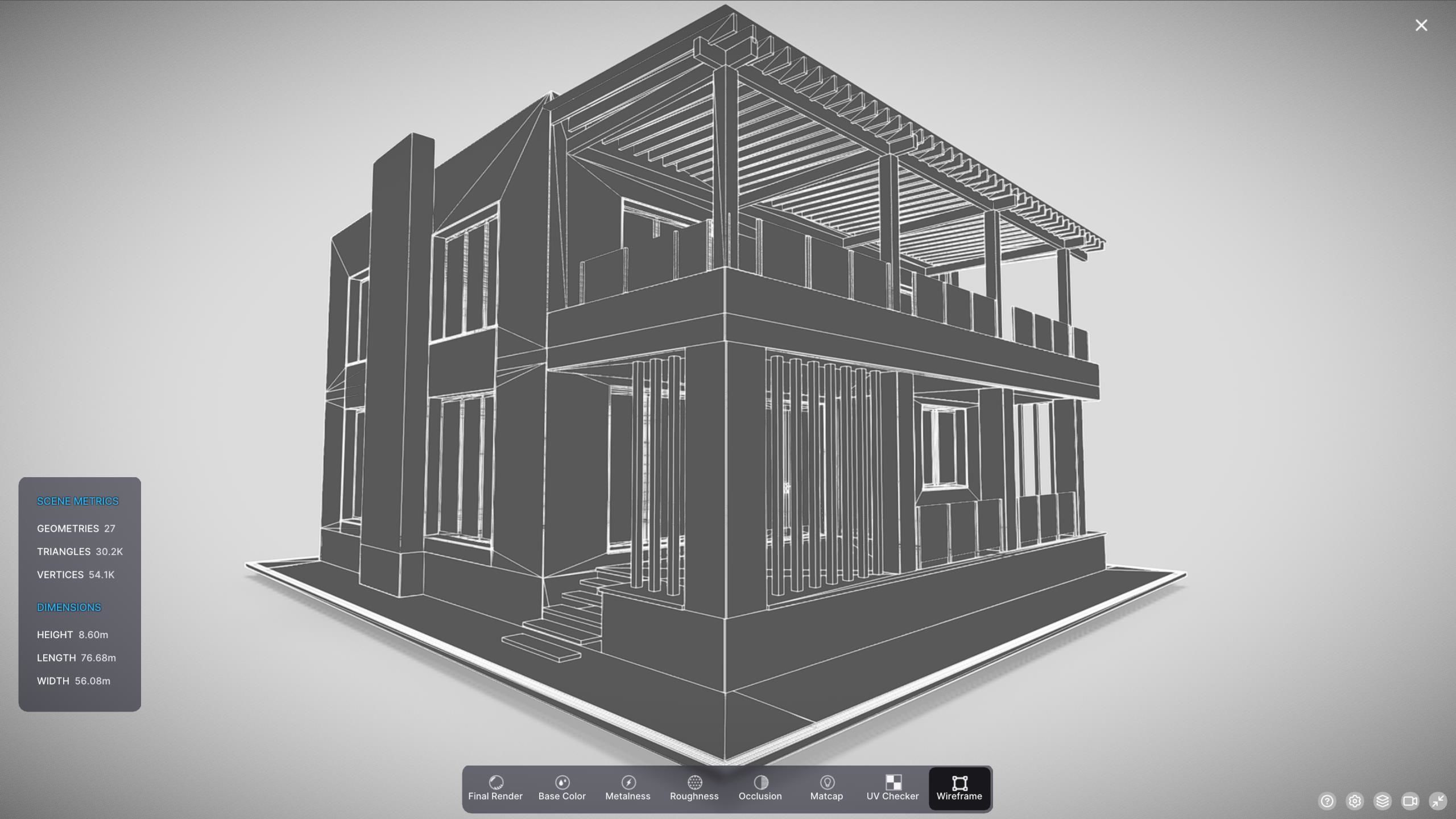 P0020 Residential House High-Tech 03 Low-poly 3D model_9