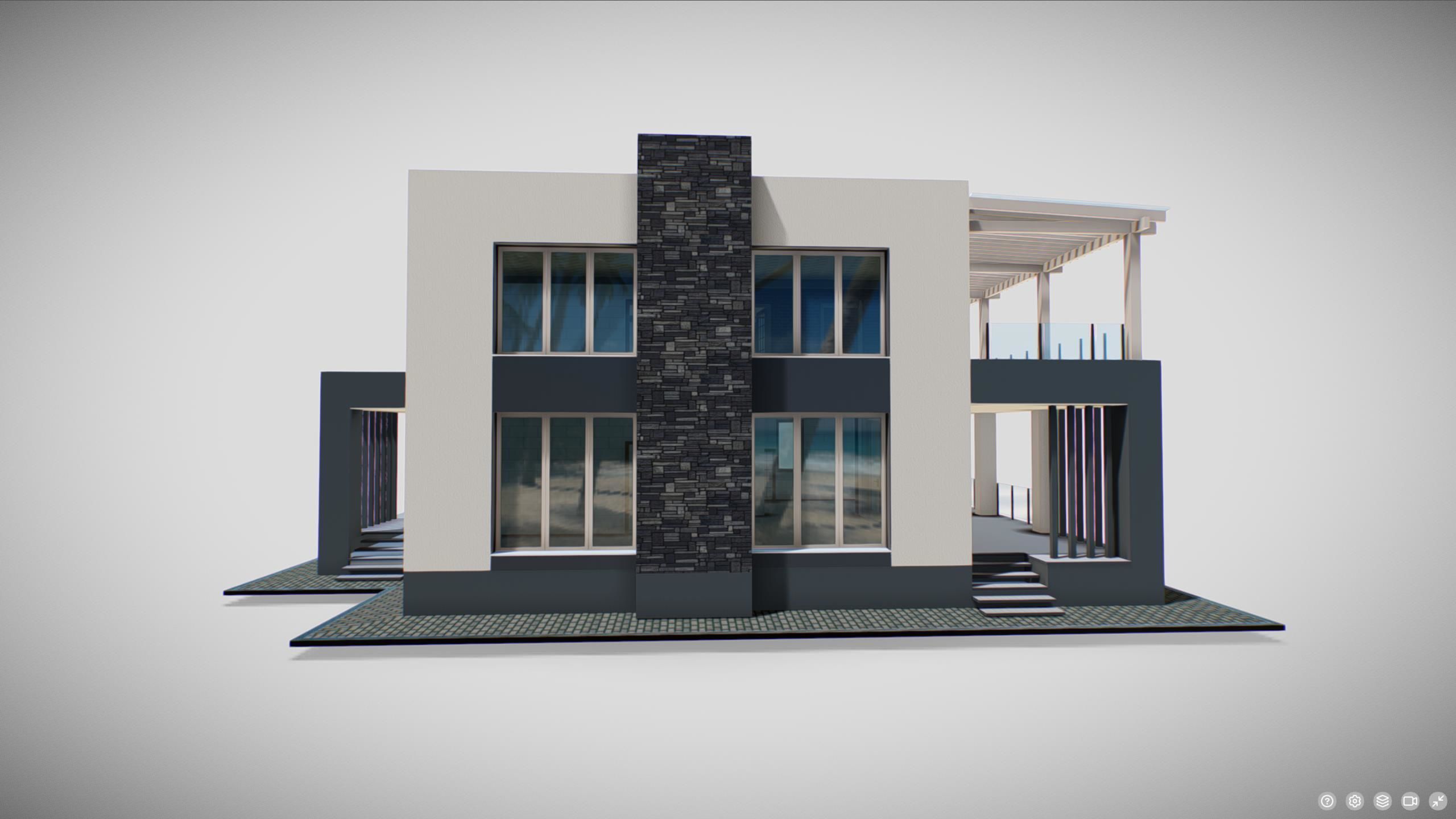 P0020 Residential House High-Tech 03 Low-poly 3D model_6