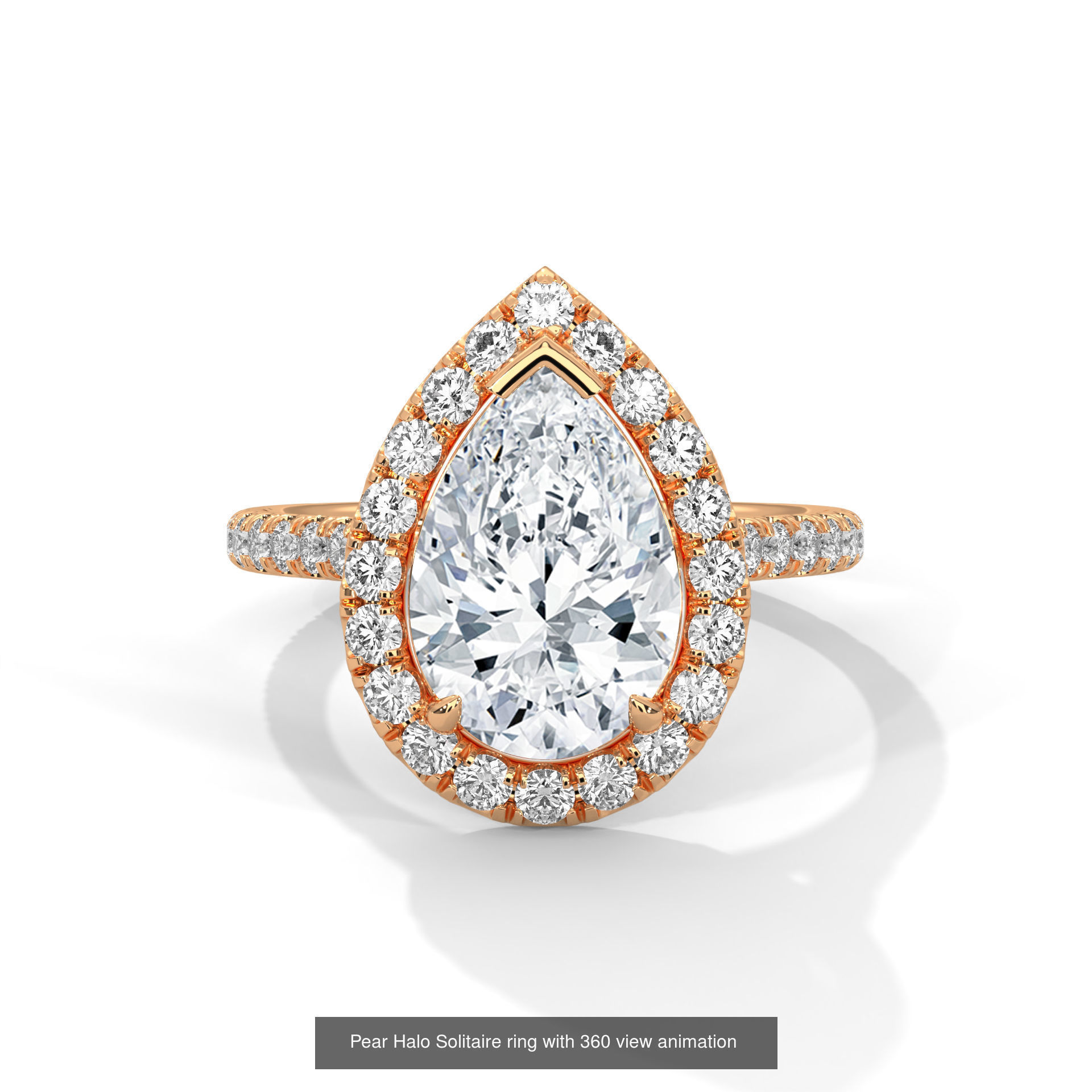 43 Halo Solitaire ring with 360 view animation 3D Model Collection_24