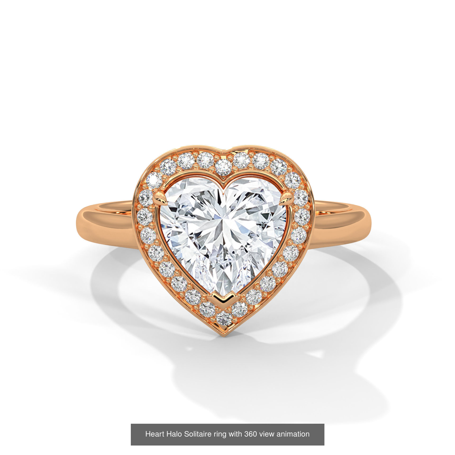 43 Halo Solitaire ring with 360 view animation 3D Model Collection_3