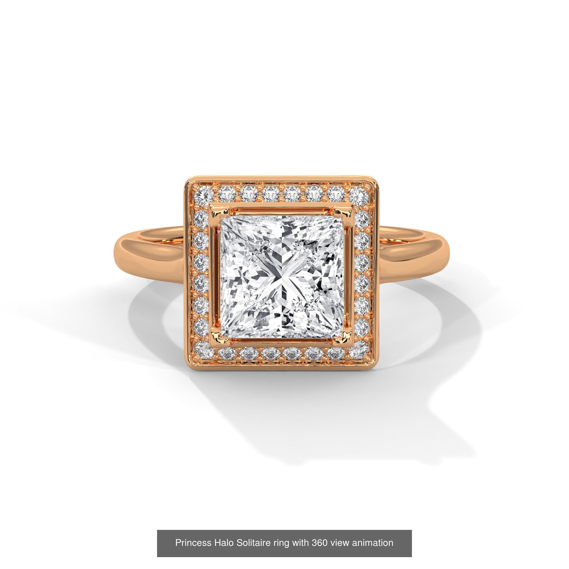43 Halo Solitaire ring with 360 view animation 3D Model Collection_38