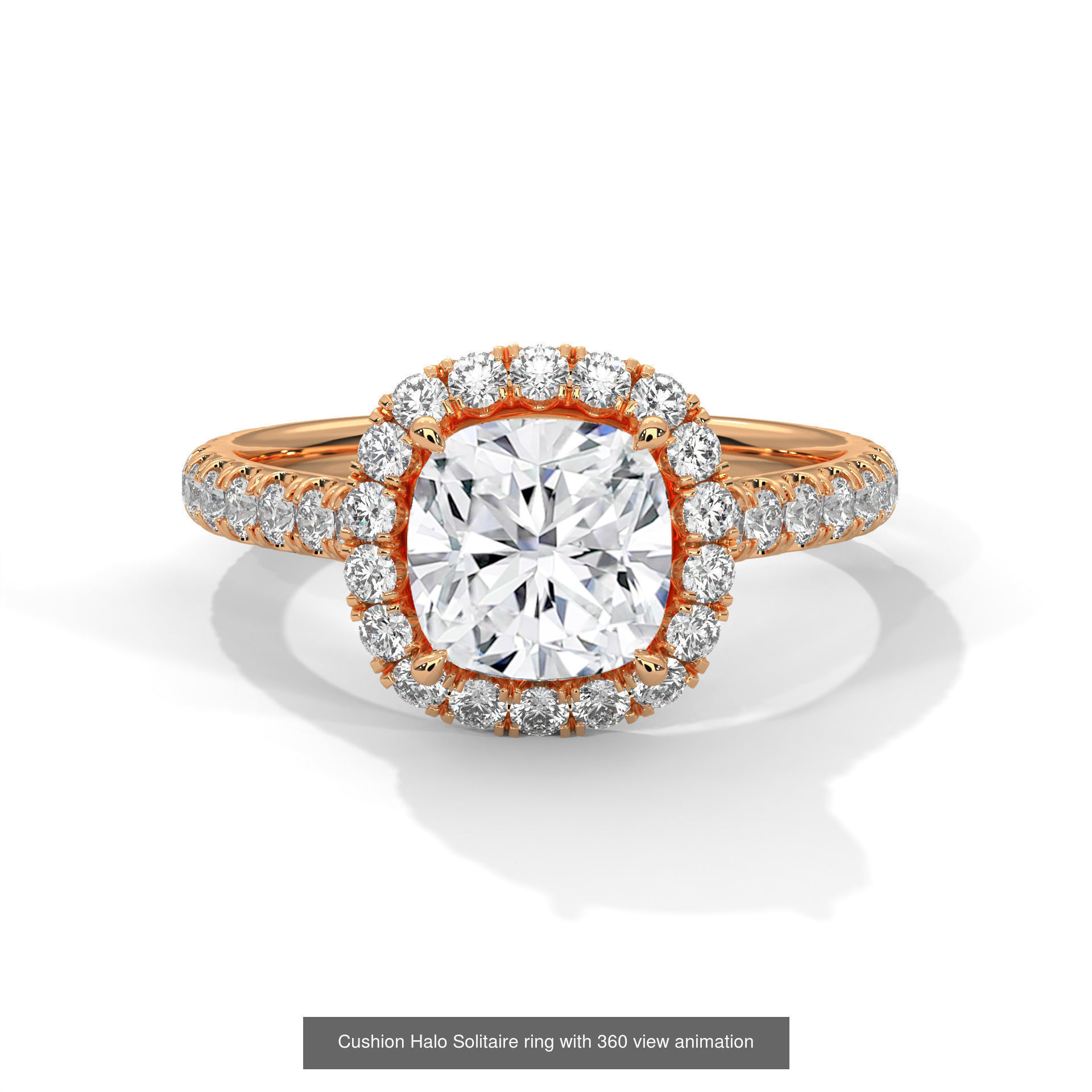 43 Halo Solitaire ring with 360 view animation 3D Model Collection_27