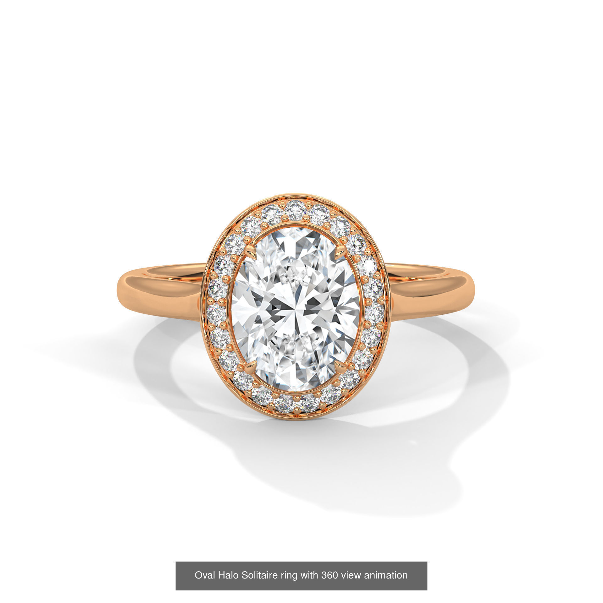 43 Halo Solitaire ring with 360 view animation 3D Model Collection_40