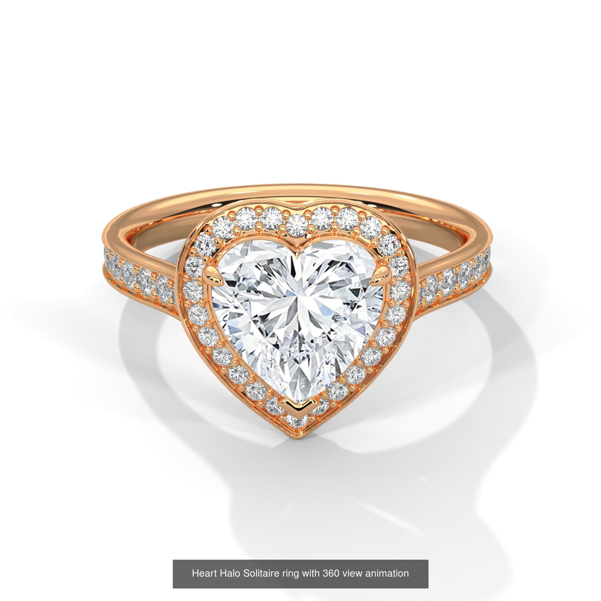 43 Halo Solitaire ring with 360 view animation 3D Model Collection_4
