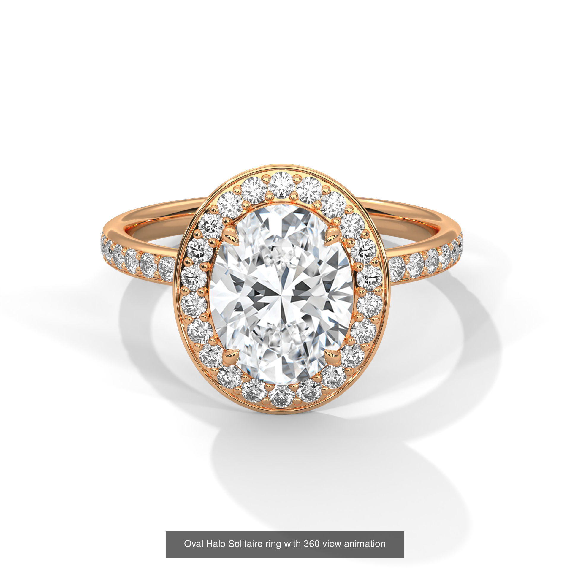 43 Halo Solitaire ring with 360 view animation 3D Model Collection_36