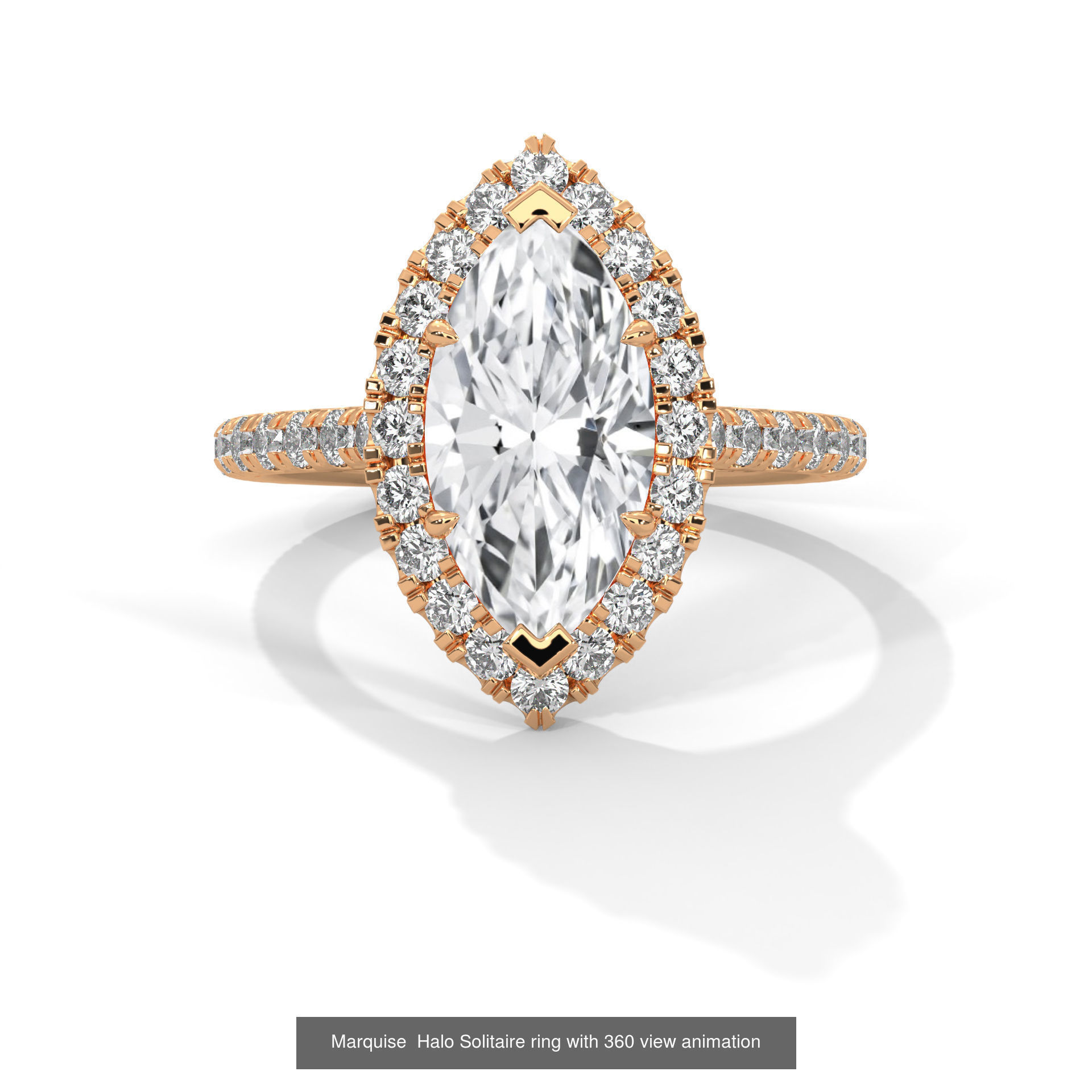 43 Halo Solitaire ring with 360 view animation 3D Model Collection_34