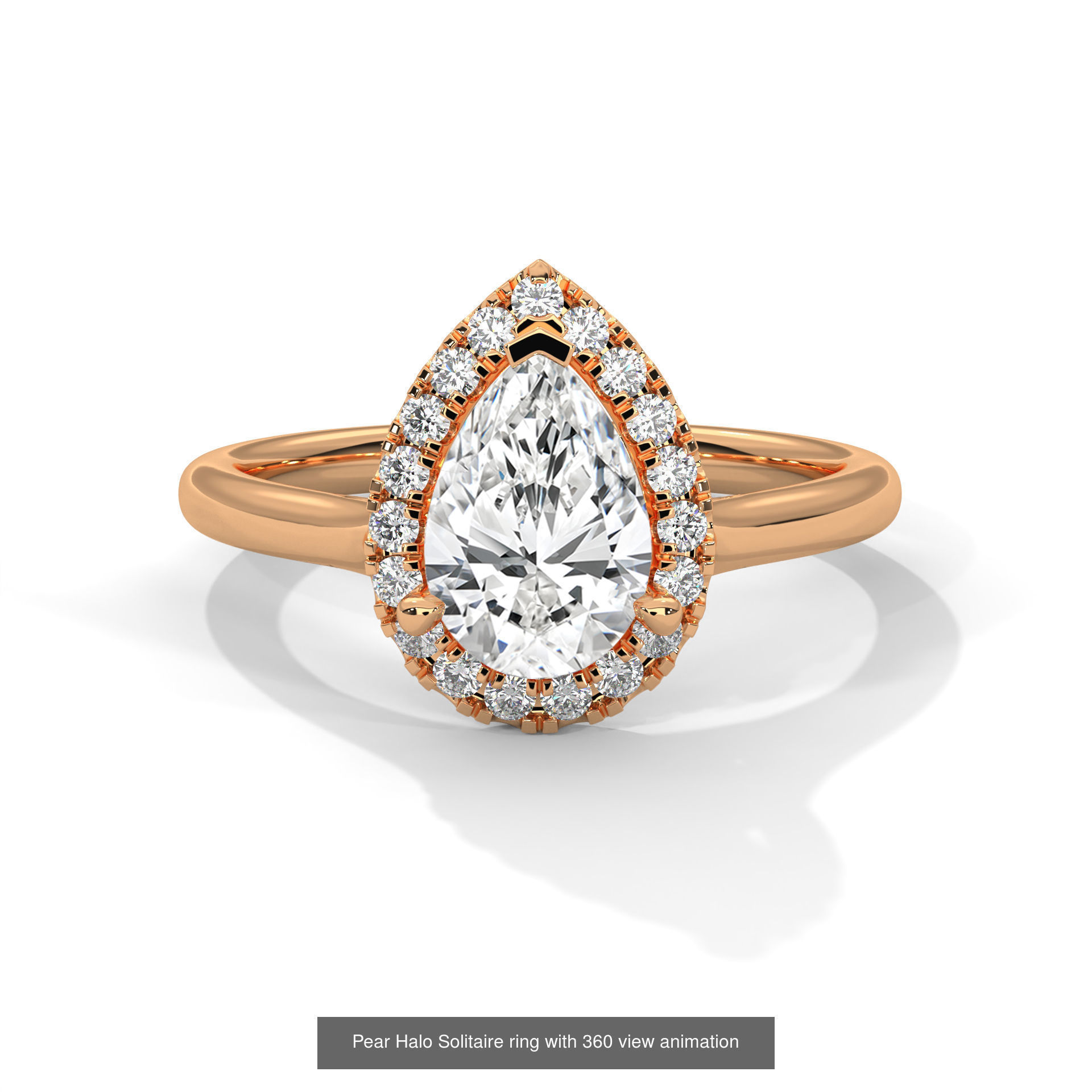 43 Halo Solitaire ring with 360 view animation 3D Model Collection_28