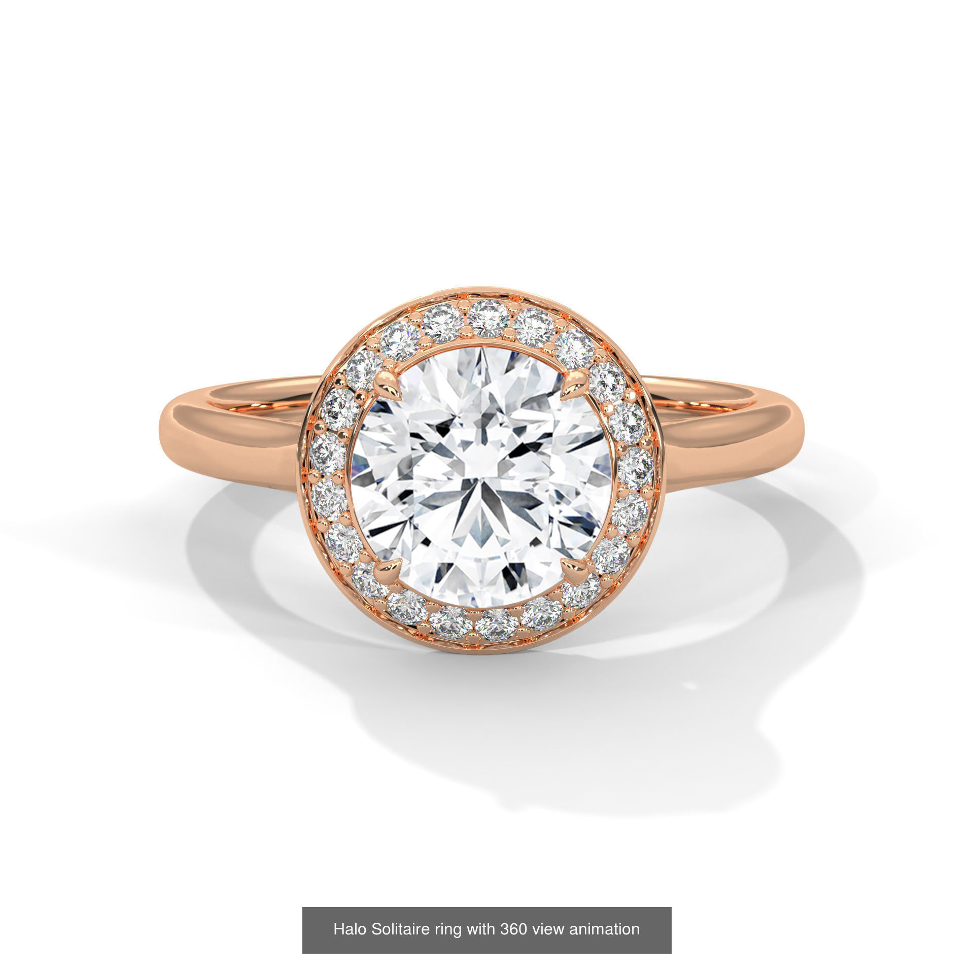 43 Halo Solitaire ring with 360 view animation 3D Model Collection_39