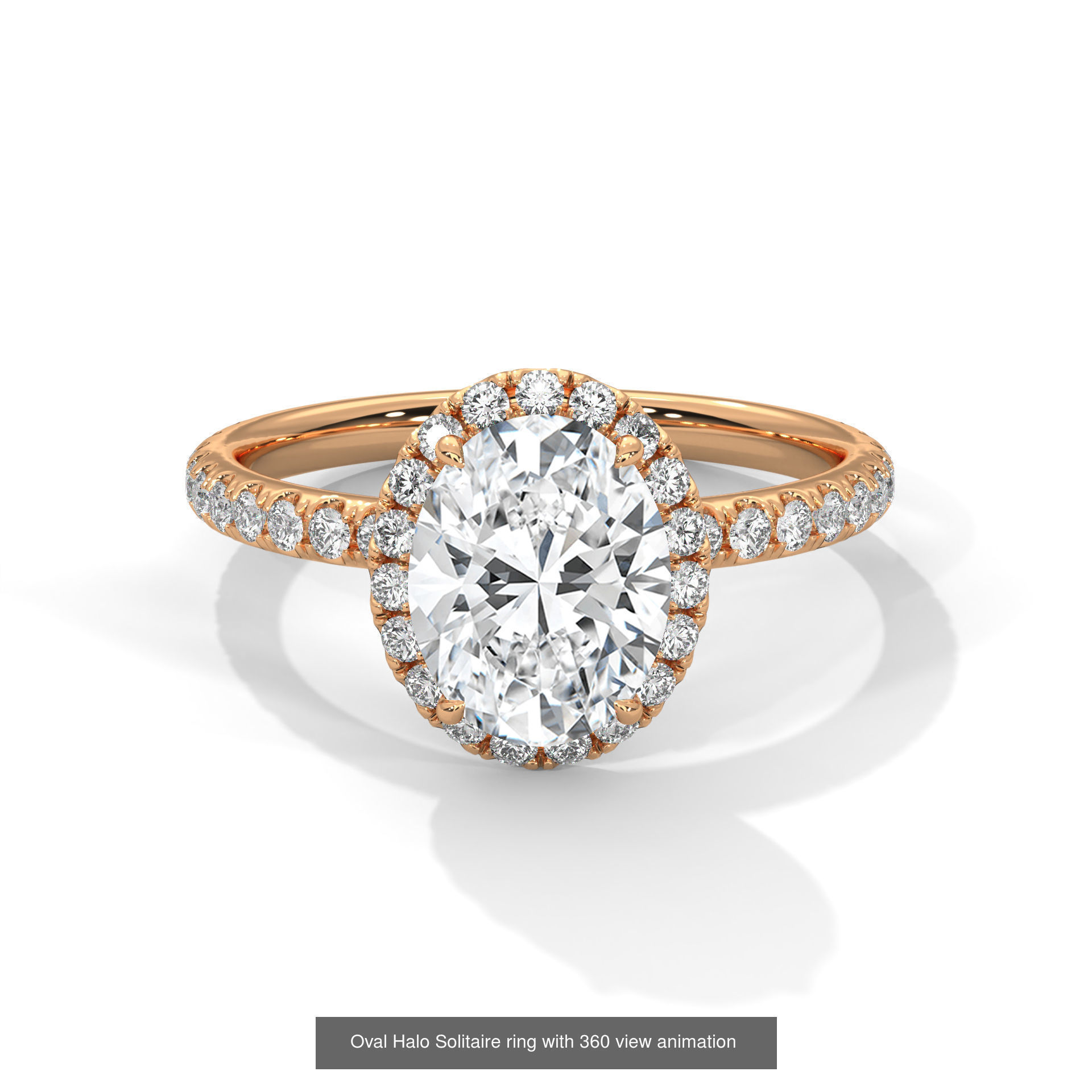 43 Halo Solitaire ring with 360 view animation 3D Model Collection_17