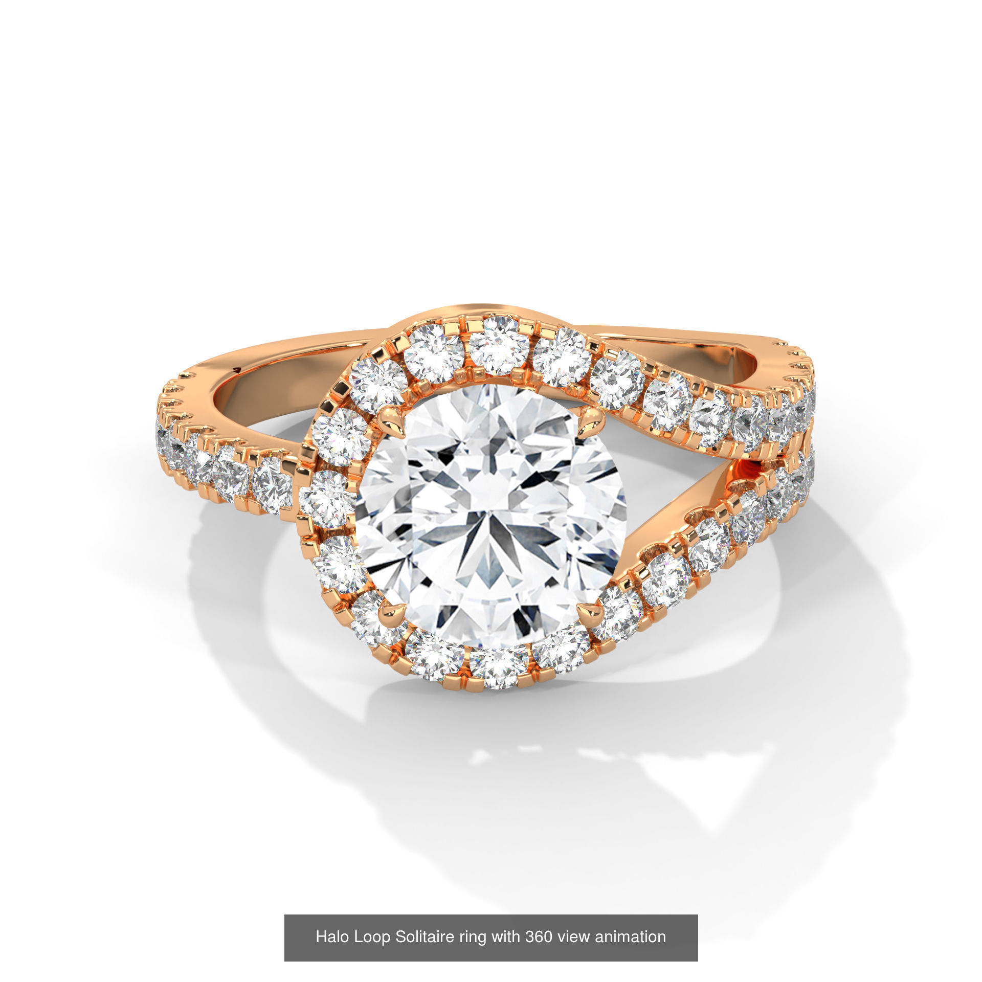 43 Halo Solitaire ring with 360 view animation 3D Model Collection_23