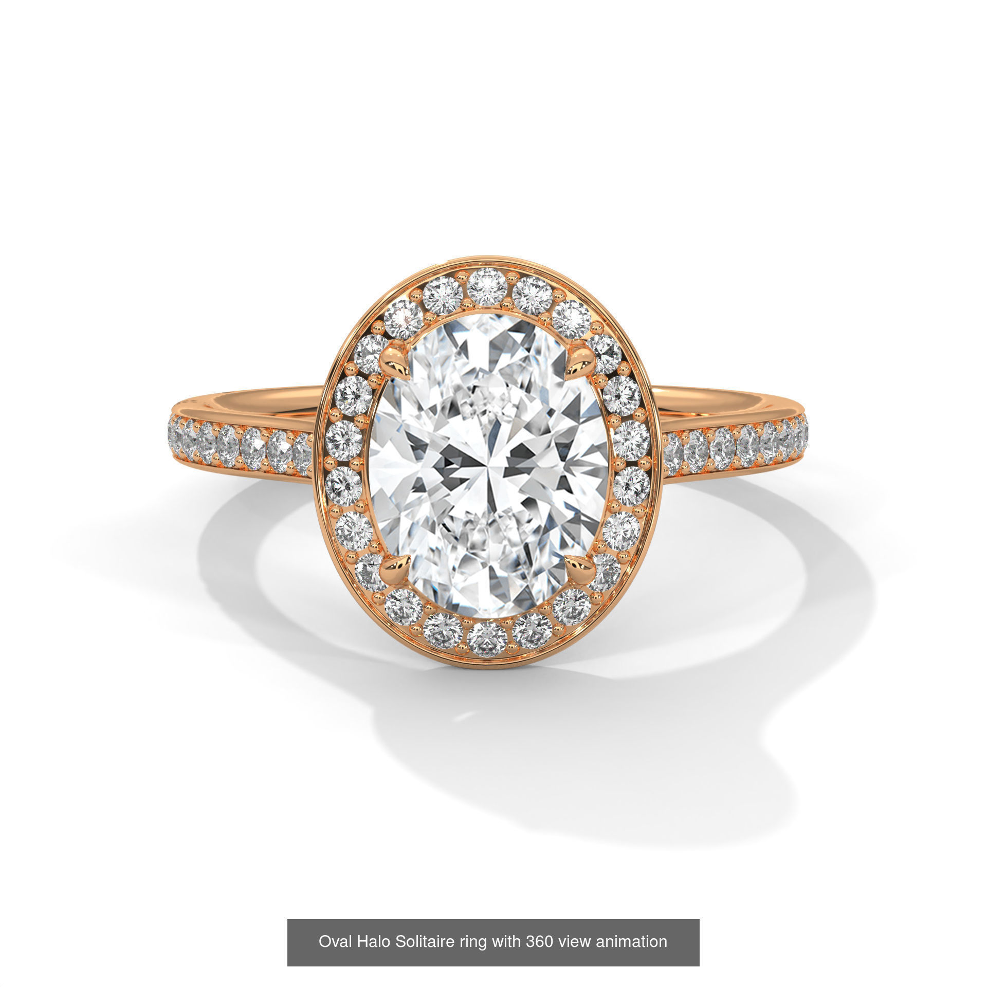 43 Halo Solitaire ring with 360 view animation 3D Model Collection_25