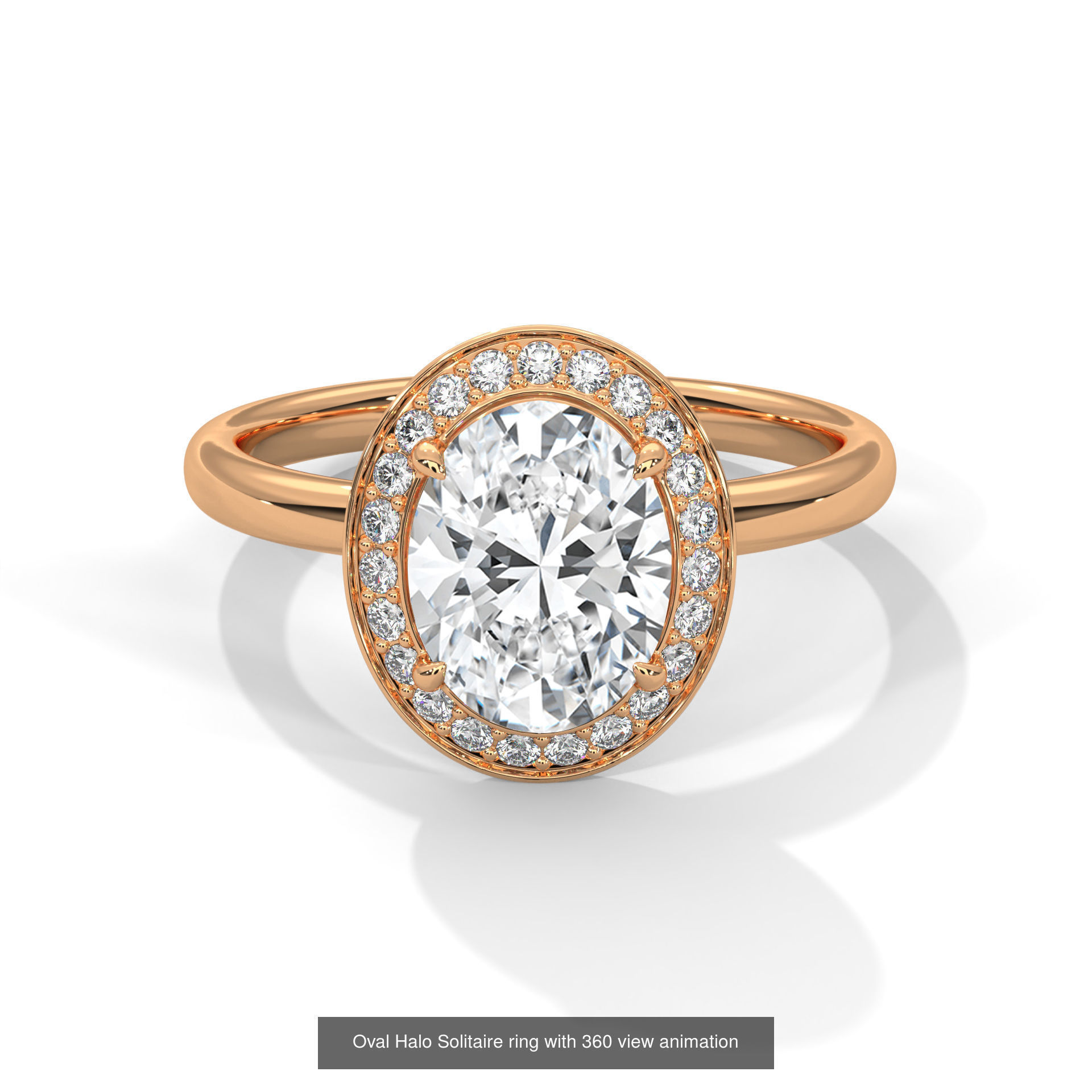 43 Halo Solitaire ring with 360 view animation 3D Model Collection_10