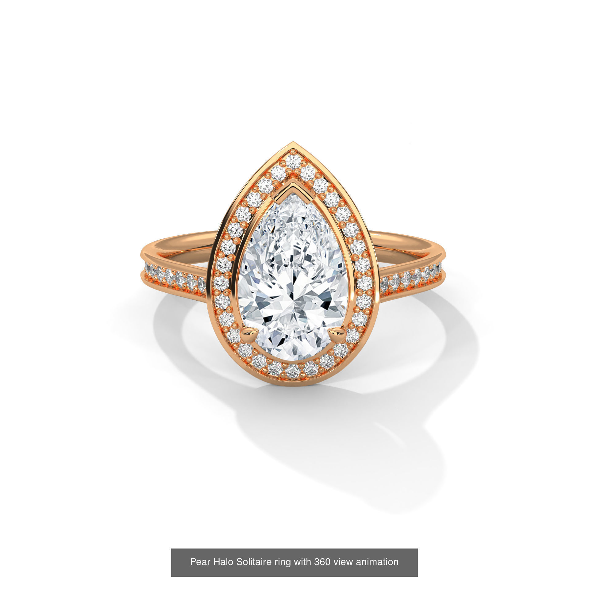 43 Halo Solitaire ring with 360 view animation 3D Model Collection_44