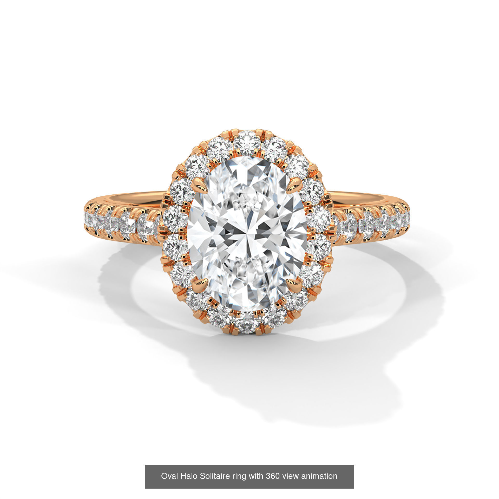 43 Halo Solitaire ring with 360 view animation 3D Model Collection_41