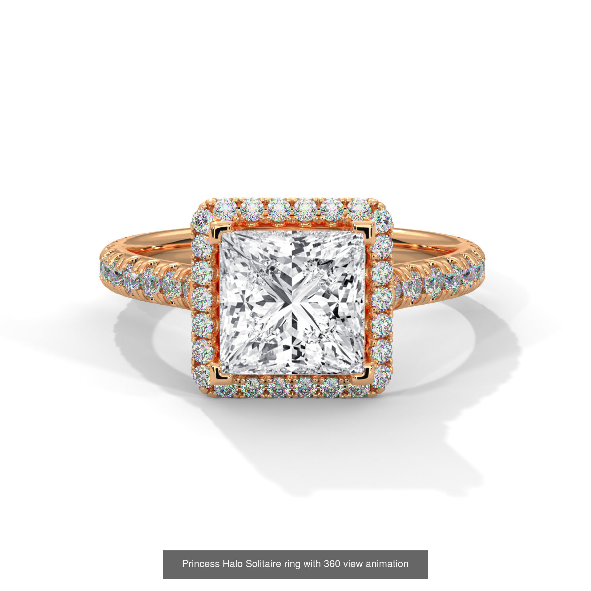 43 Halo Solitaire ring with 360 view animation 3D Model Collection_32