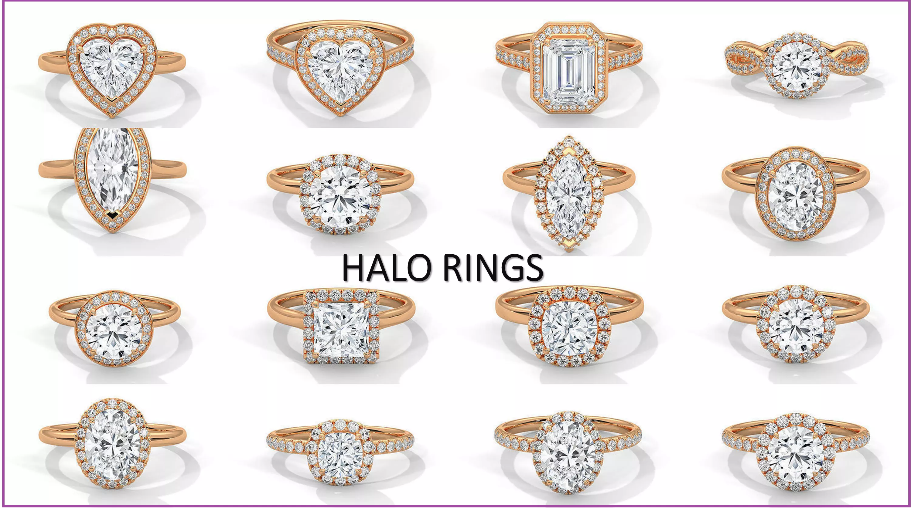43 Halo Solitaire ring with 360 view animation 3D Model Collection_0