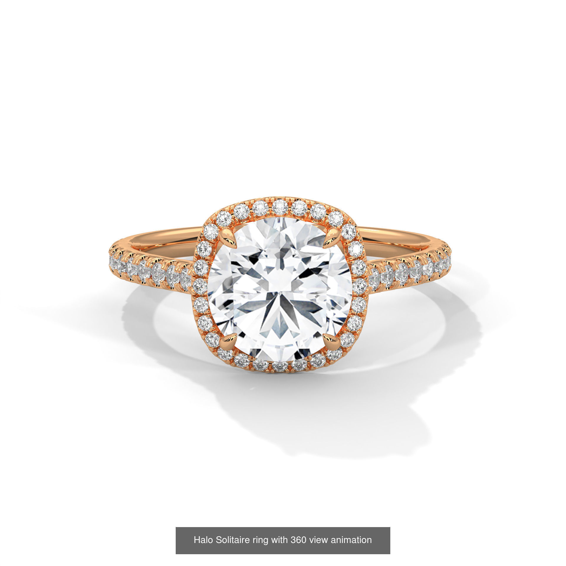 43 Halo Solitaire ring with 360 view animation 3D Model Collection_45