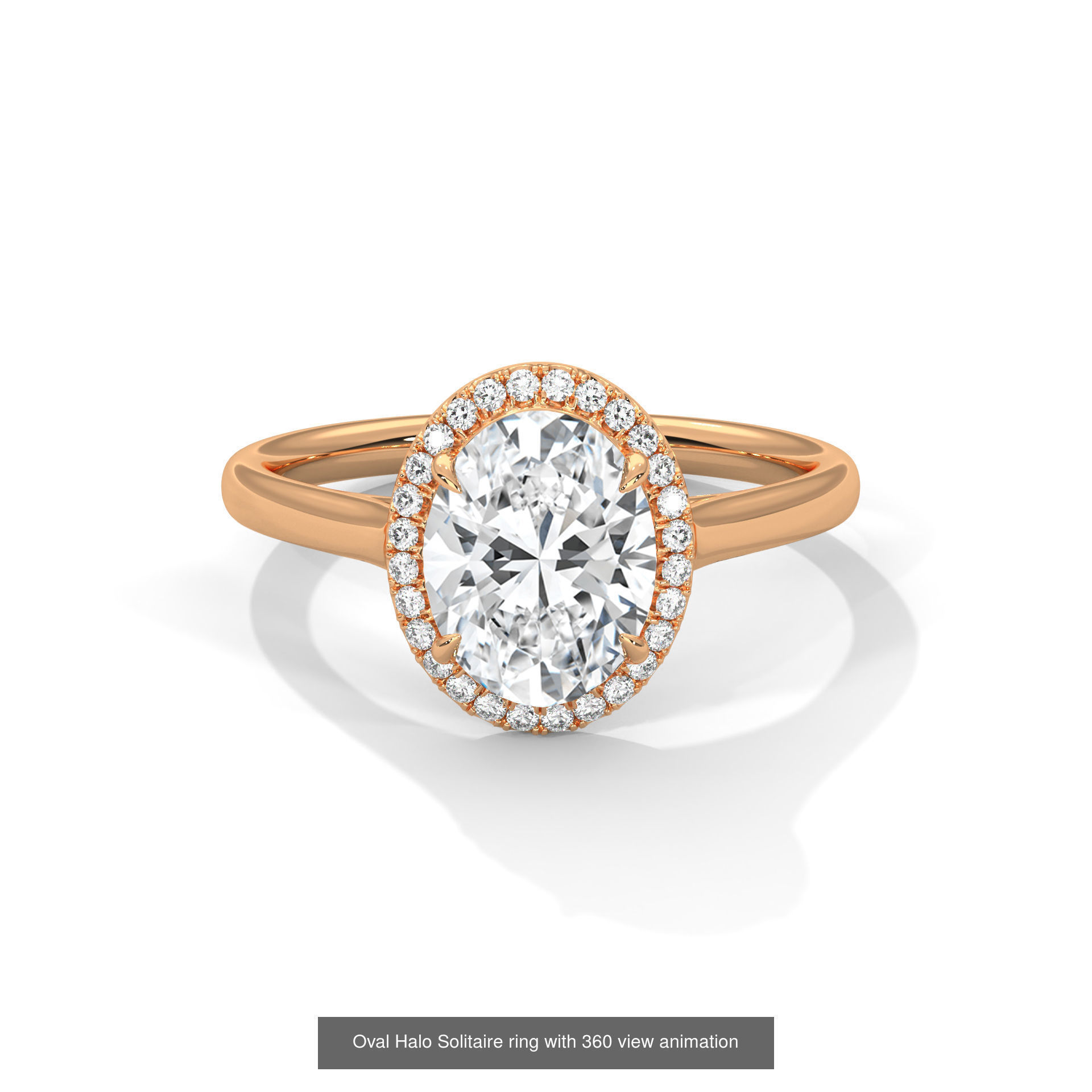 43 Halo Solitaire ring with 360 view animation 3D Model Collection_30