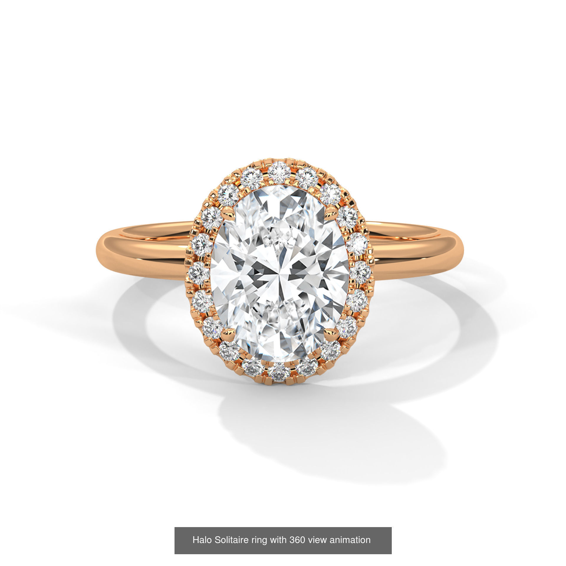43 Halo Solitaire ring with 360 view animation 3D Model Collection_15
