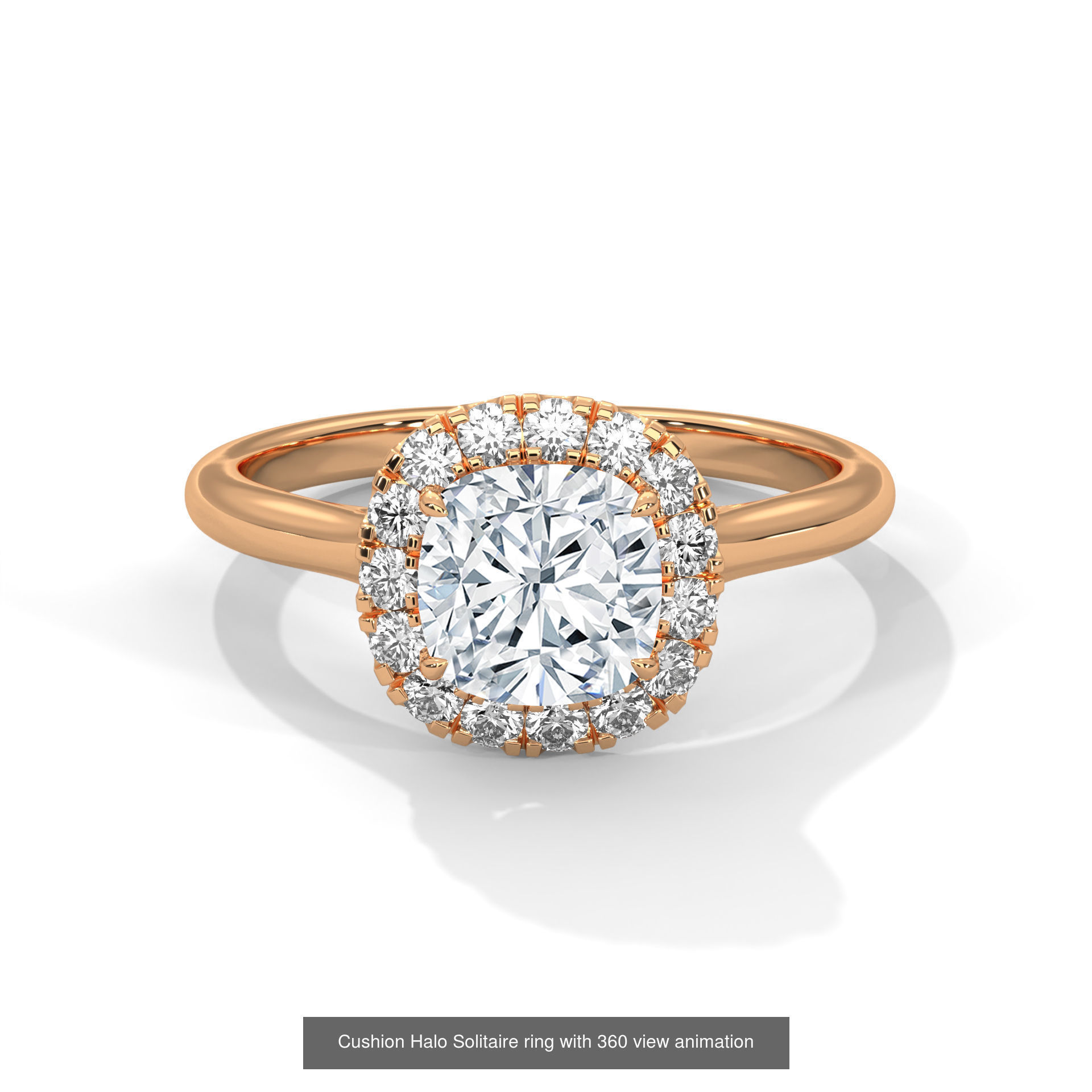 43 Halo Solitaire ring with 360 view animation 3D Model Collection_37