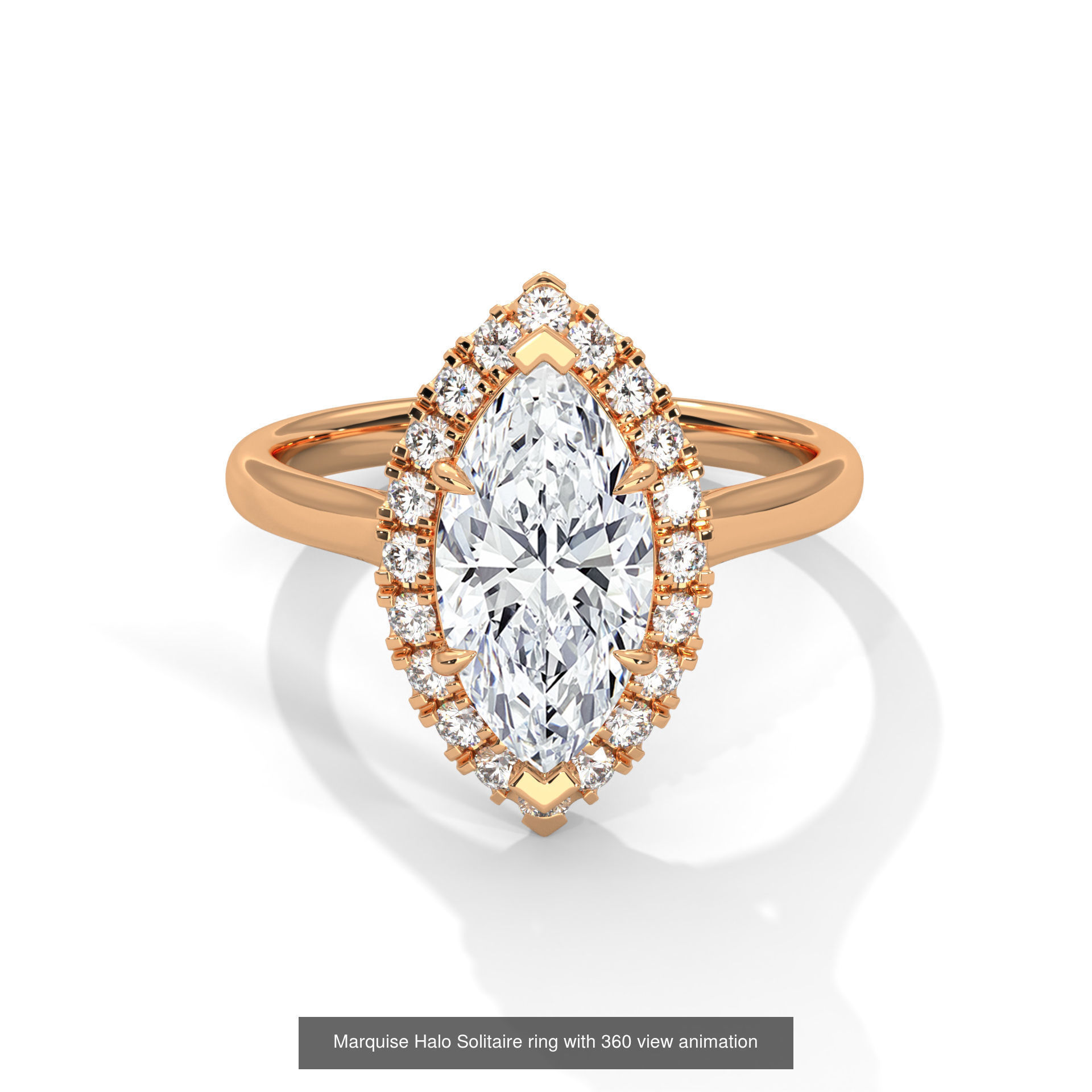 43 Halo Solitaire ring with 360 view animation 3D Model Collection_9