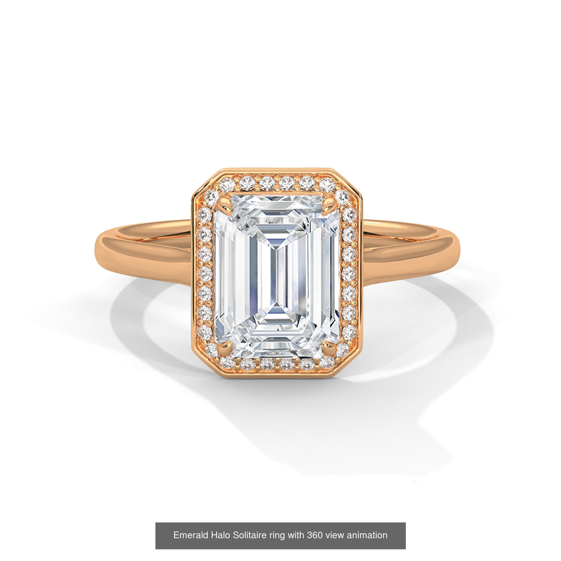 43 Halo Solitaire ring with 360 view animation 3D Model Collection_29