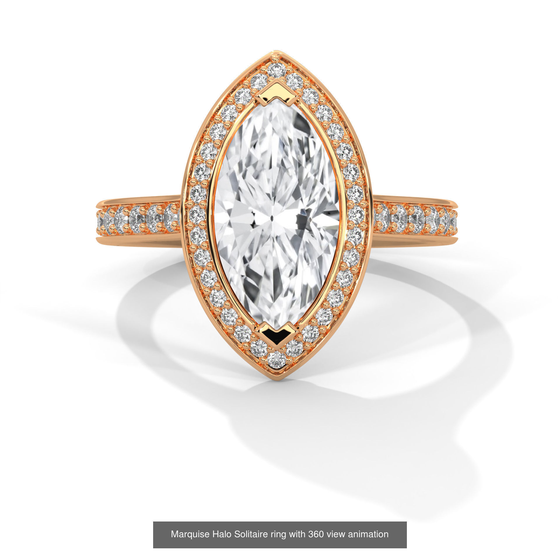 43 Halo Solitaire ring with 360 view animation 3D Model Collection_33