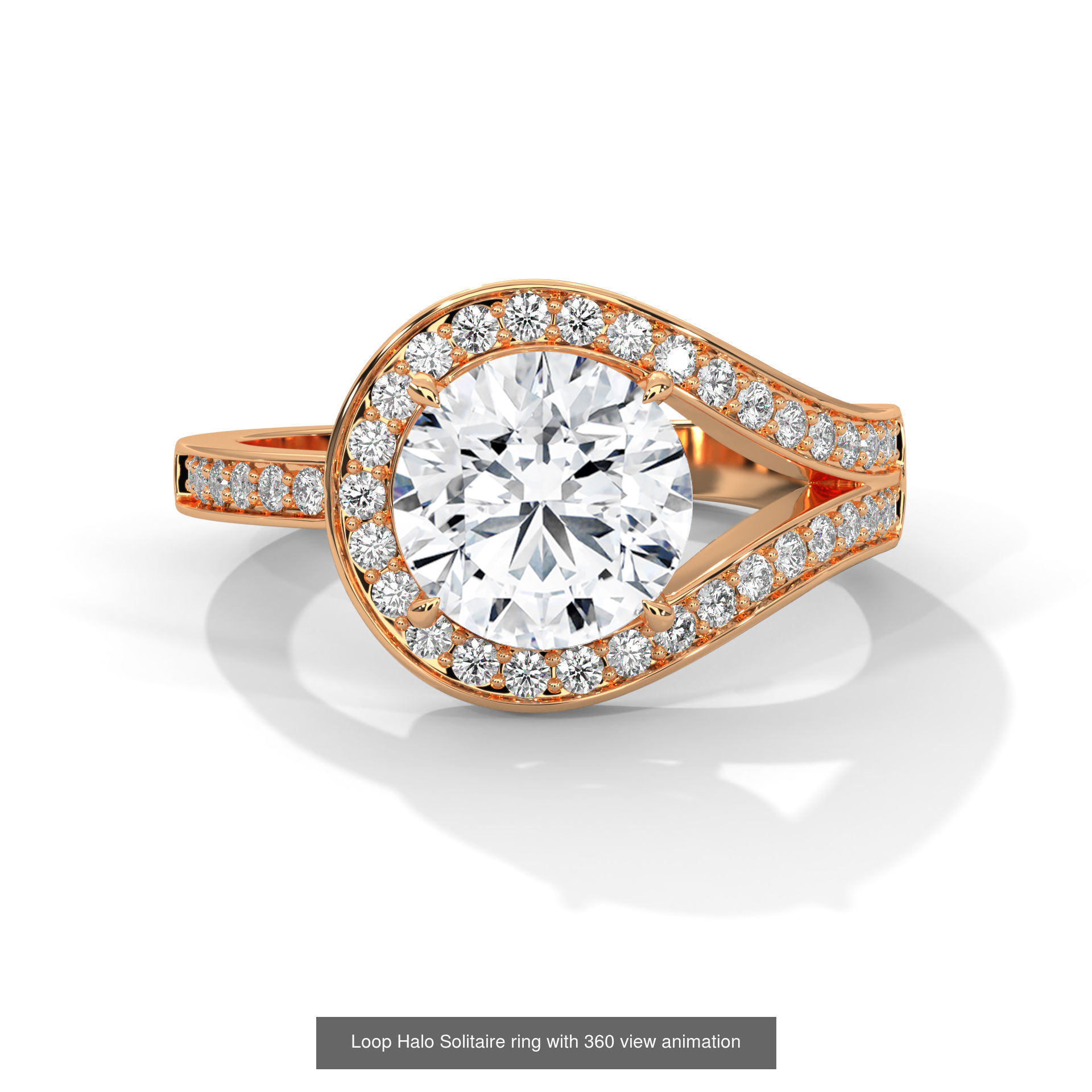 43 Halo Solitaire ring with 360 view animation 3D Model Collection_35