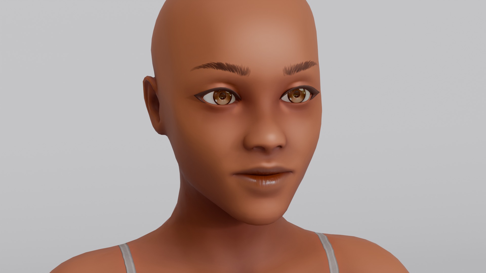 Stylized Female Base Mesh Low-poly 3D model_4