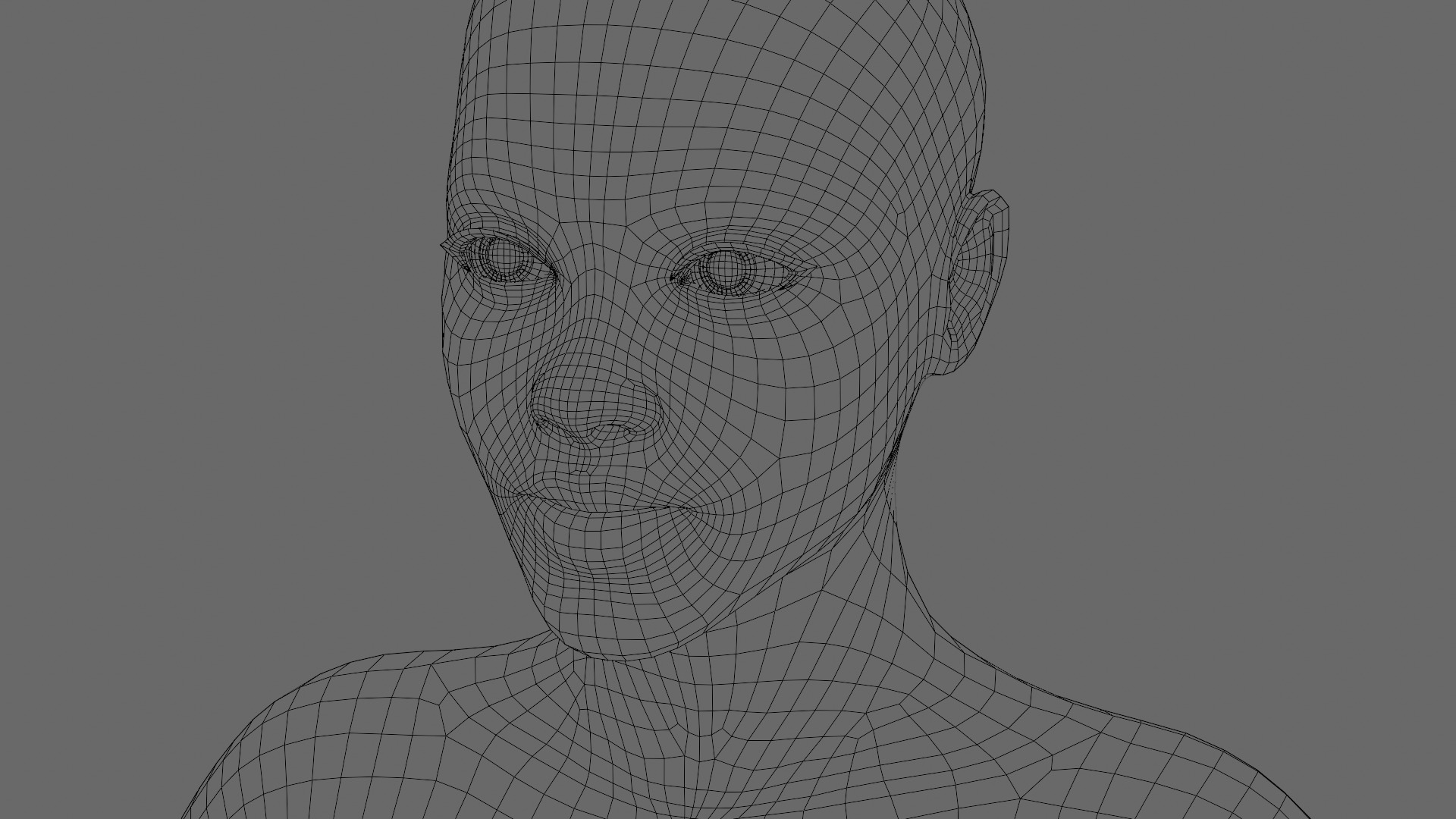 Stylized Female Base Mesh Low-poly 3D model_14