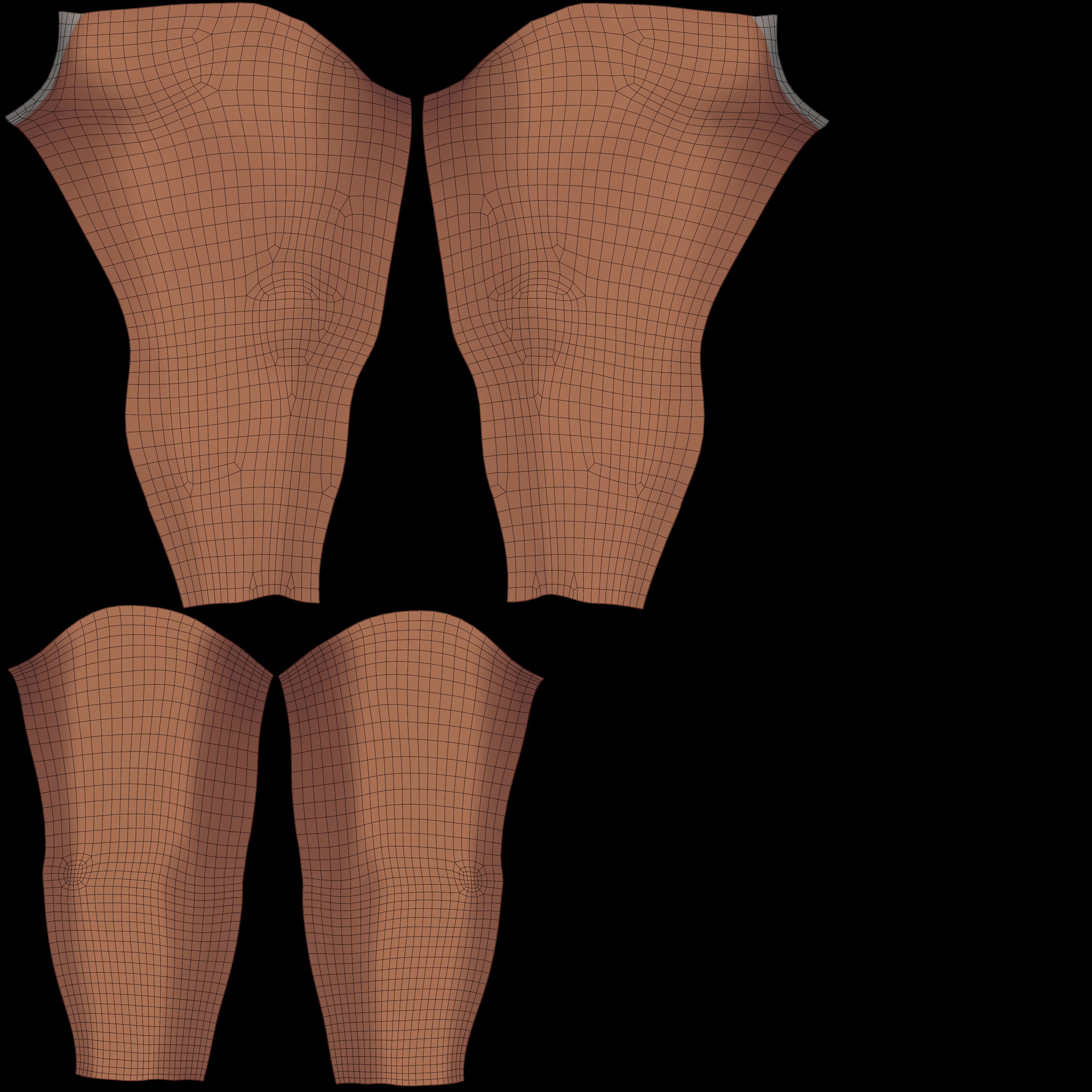 Stylized Female Base Mesh Low-poly 3D model_20