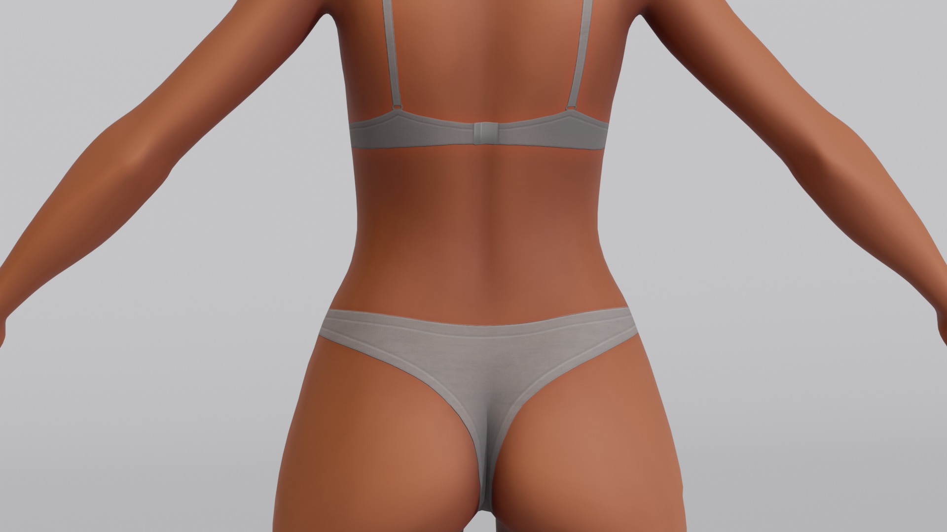 Stylized Female Base Mesh Low-poly 3D model_8