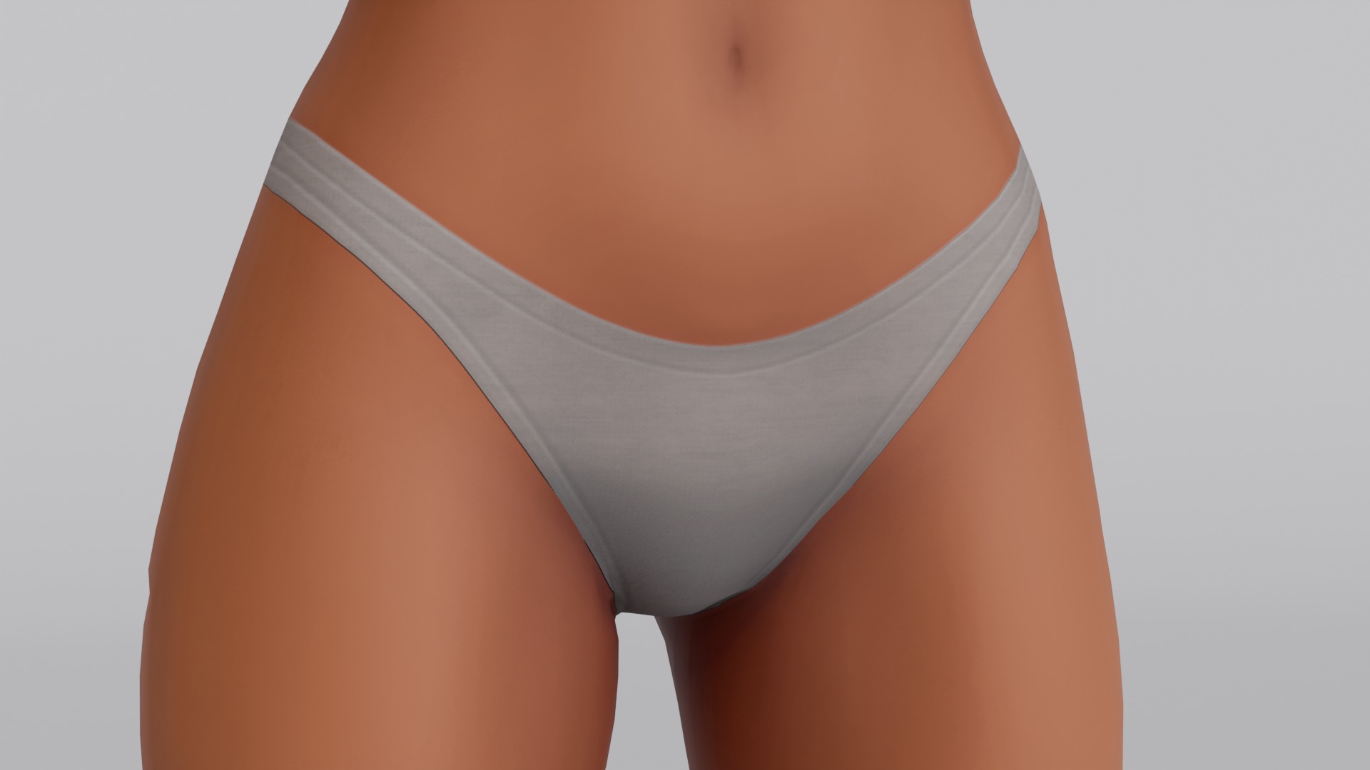 Stylized Female Base Mesh Low-poly 3D model_7